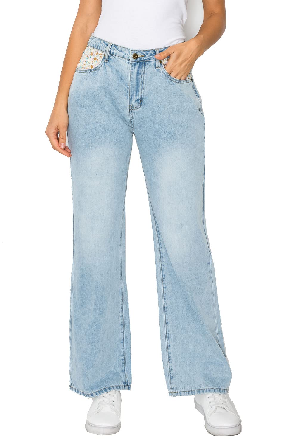 ZAMONG Women's High Waisted Straight Wide Leg Jeans - Stretch Denim Pants for Casual & Office Wear | Comfortable & Stylish for Everyday Outfits