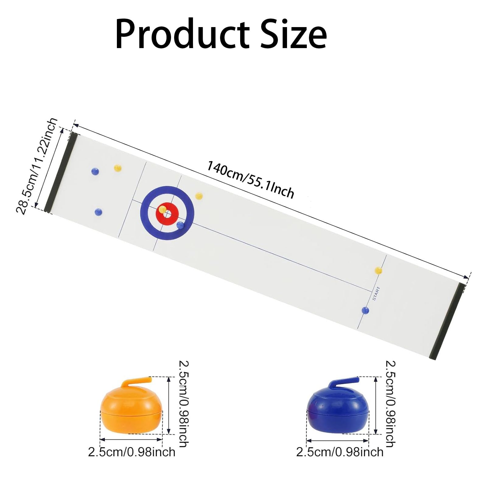 Portable Mini Tabletop Curling Game Set with 16 Rollers - Fun Indoor & Travel Board Game for Adults, Kids & Family - Perfect for Parties, Office Breaks & Family Game Nights
