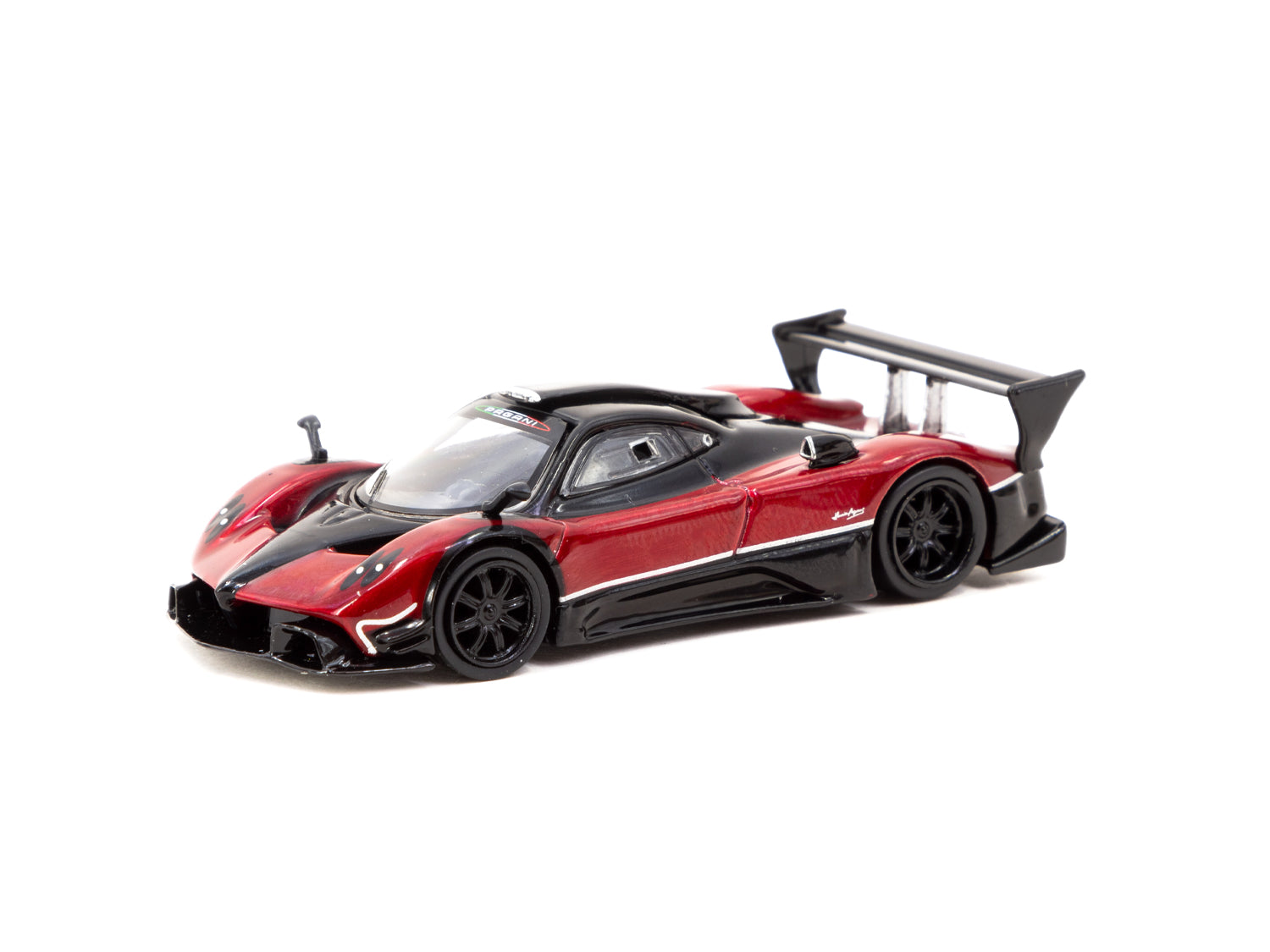 Tarmac Works 1/64 Scale Pagani Zonda R Rosso Dubai Diecast Model Car - Collectible Miniature for Display, Racing Enthusiasts & Dubai-Themed Collections