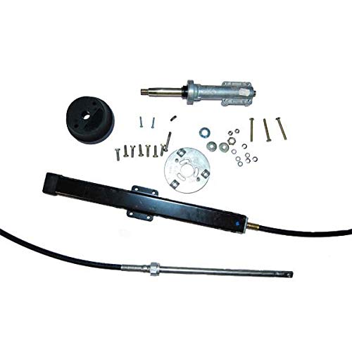 AMRT-SS14112 12 Ft Mechanical Rack Steering System for Boats & Marine Vehicles - Perfect for Smooth Steering Control in Rough Waters & Offshore Navigation