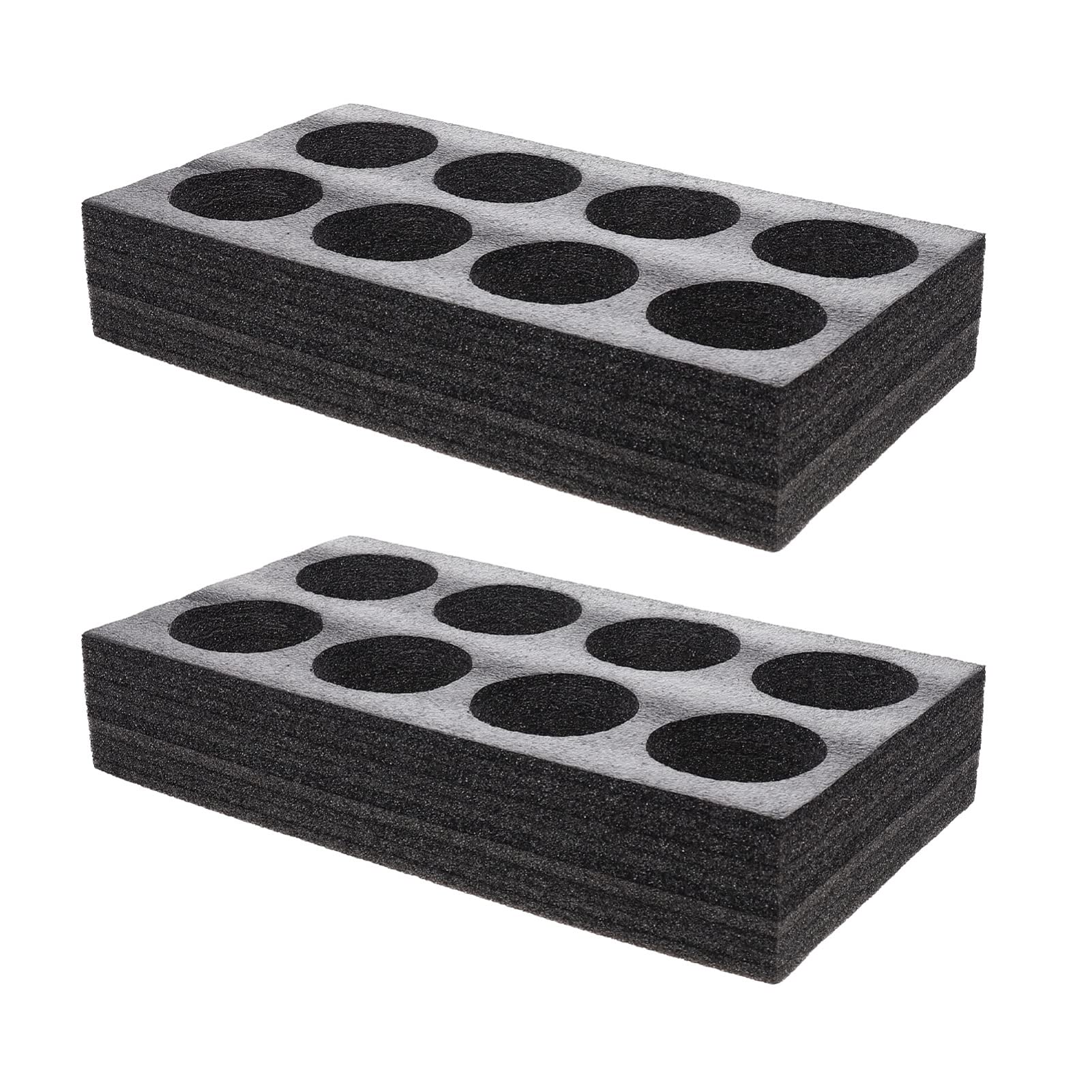 STOBOK 2-Pack Black Foam Drink Carrier Tray - 8 Hole Coffee Cup Holder for Takeout, Beverage Packaging & Fixing - Perfect for Coffee Shops, Restaurants, and Catering Services