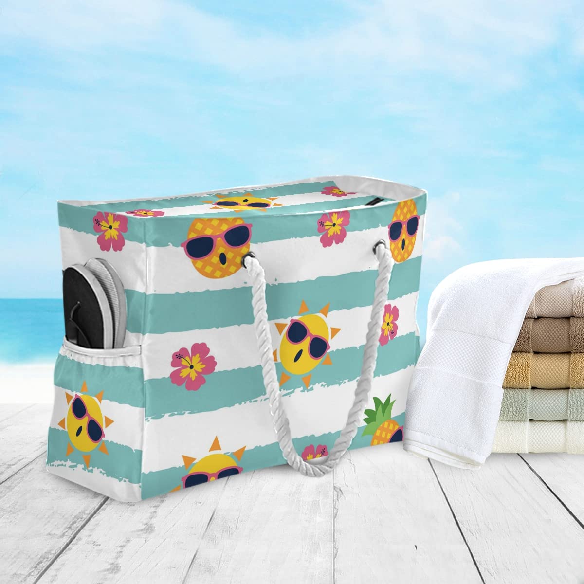 Senya Large Beach Shoulder Bag - Water Resistant Canvas Tote for Women, Gym, Travel & Daily Use | Perfect for Pool, Shopping & Work Commute