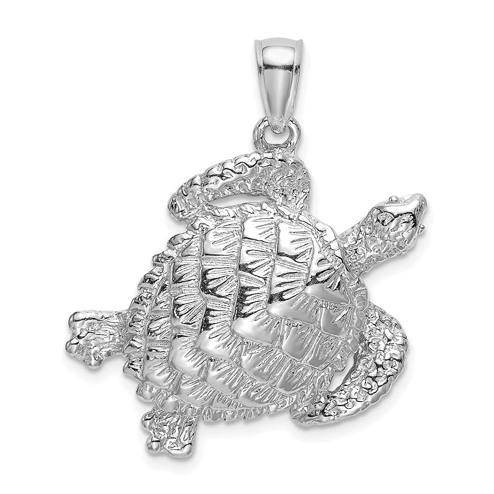 14K Gold Textured Sea Turtle Charm Pendant Necklace for Women - Elegant Beach Jewelry Gift for Birthday, Anniversary & Everyday Wear