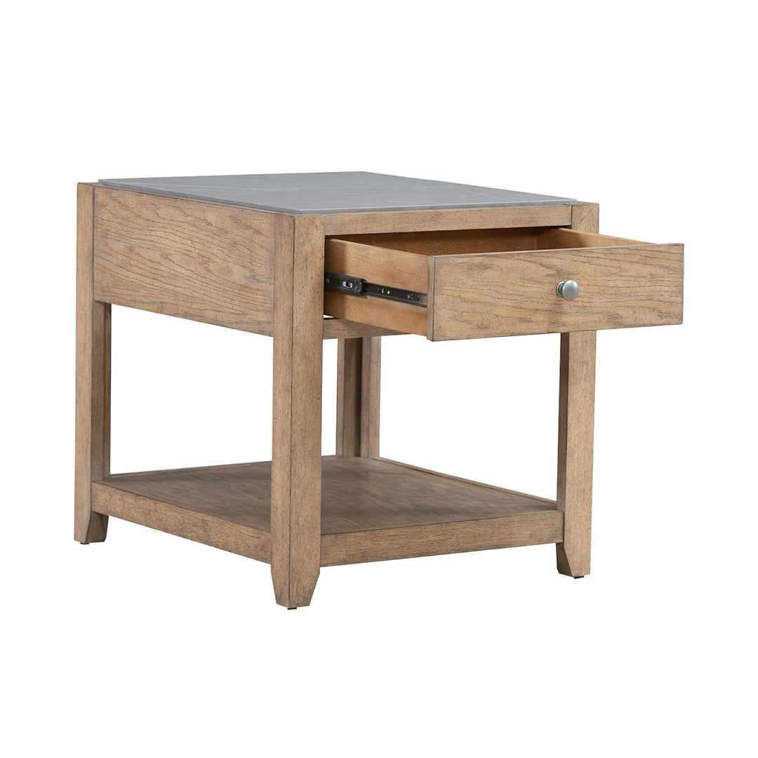Millstone End Table - Stylish and Durable Side Table for Living Room, Bedroom, or Office - Perfect for Holding Lamps, Books, and Decor