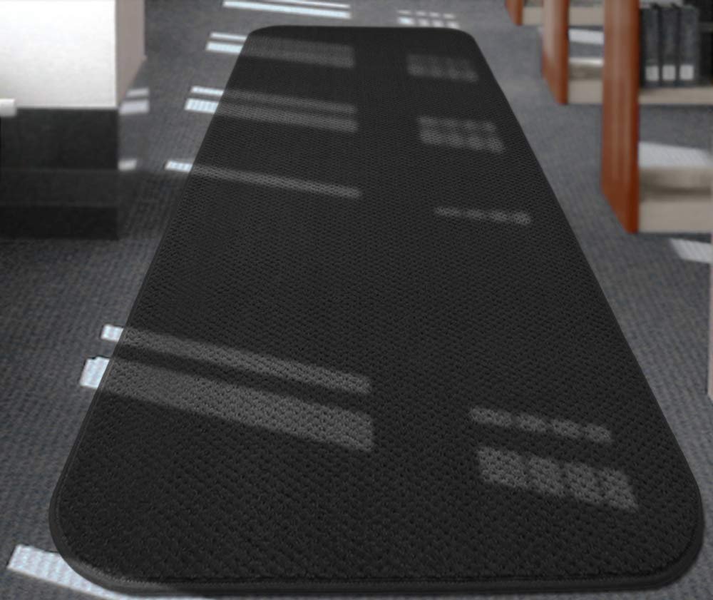 Non-Slip Carpet Runner - 18 Feet x 27 Inches, Black - Skid-Resistant Floor Mat for Hallways, Stairs & High Traffic Areas - Perfect for Homes, Offices & Commercial Spaces