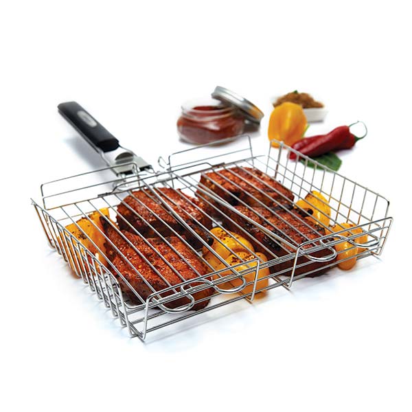 Broil King 65070 Detachable Handle Grill Basket for BBQ, Camping & Outdoor Cooking - Non-Stick Grill Basket for Vegetables, Fish & Meat