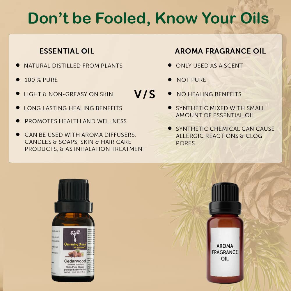 100% Pure Cedarwood Essential Oil - Natural Therapeutic Grade for Relaxation, Skin & Hair Care, Aromatherapy (15ml) | Perfect for Diffusers, Massage & DIY Beauty Products