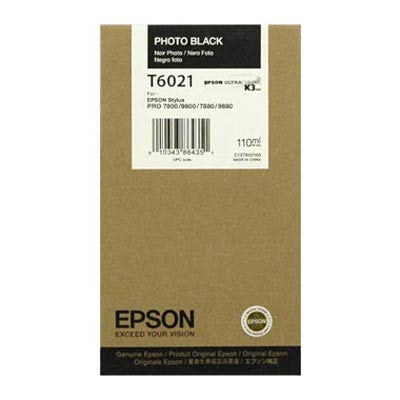 Epson T602100 7800/7880/9800/9880 Photo Black Ink Cartridge - 110ml High-Quality Printer Ink for Professional Photo Printing & Fine Art Reproduction