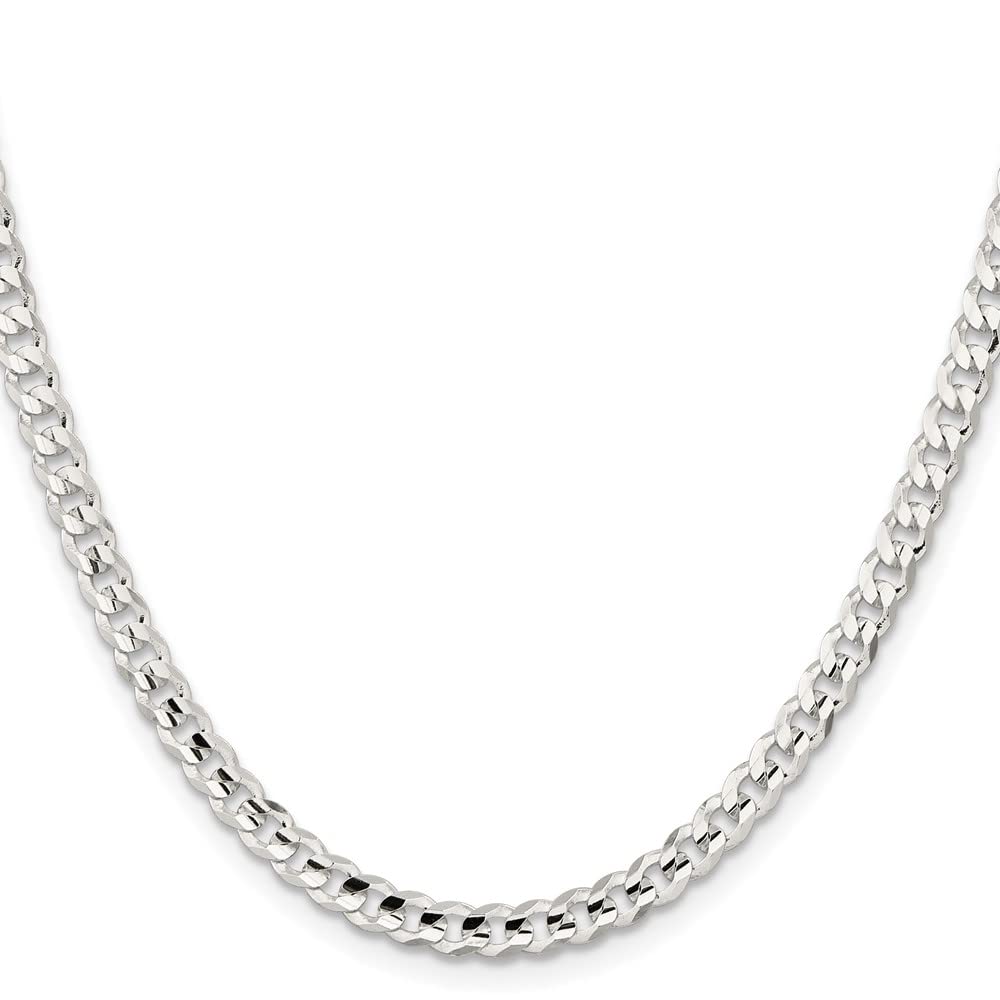 IceCarats 925 Sterling Silver 4.5mm Concave Curb Link Chain Necklace for Women - Dainty Layering Jewelry, Everyday Wear & Gift Giving