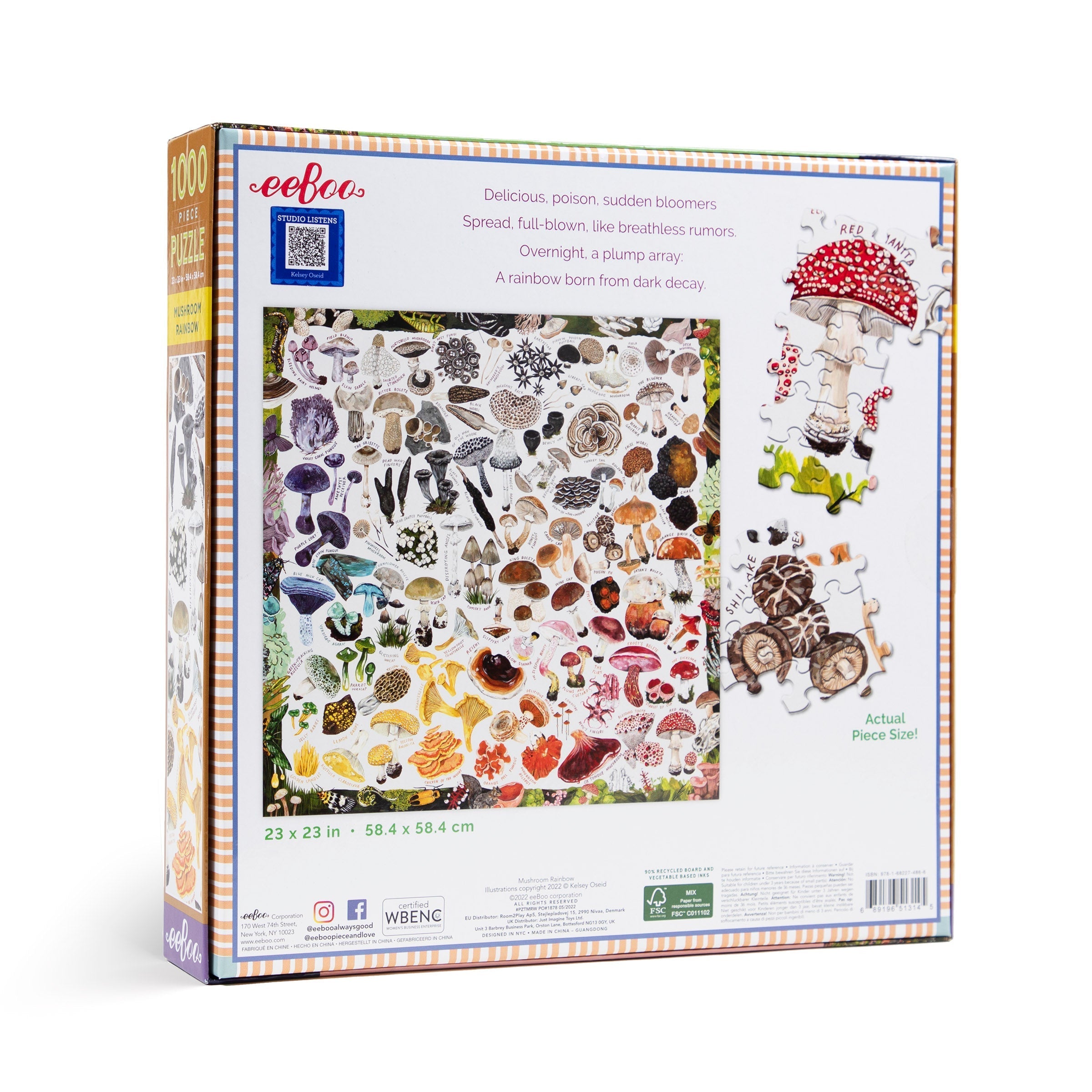 1000 Piece Mushroom Rainbow Puzzle - Colorful Jigsaw Puzzle for Adults & Kids - Perfect for Family Game Night & Relaxation