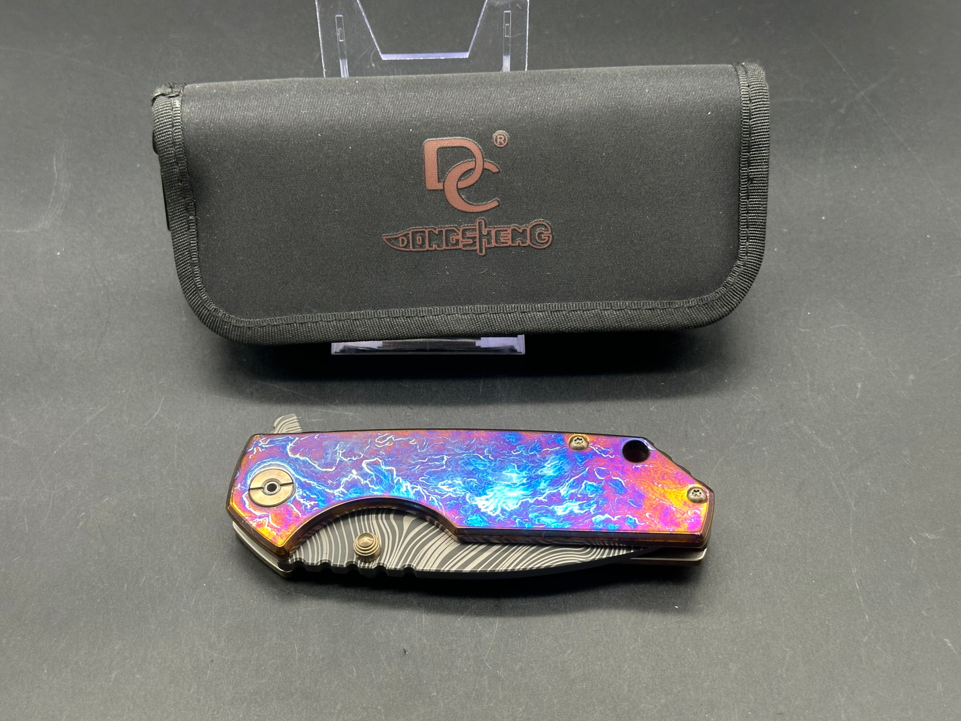 Eafengrow EF906 Custom Zuri Titanium Frame Knife with Colorized Hardware, Backspacer & Clip - Premium EDC Folding Knife for Outdoor, Camping & Everyday Carry
