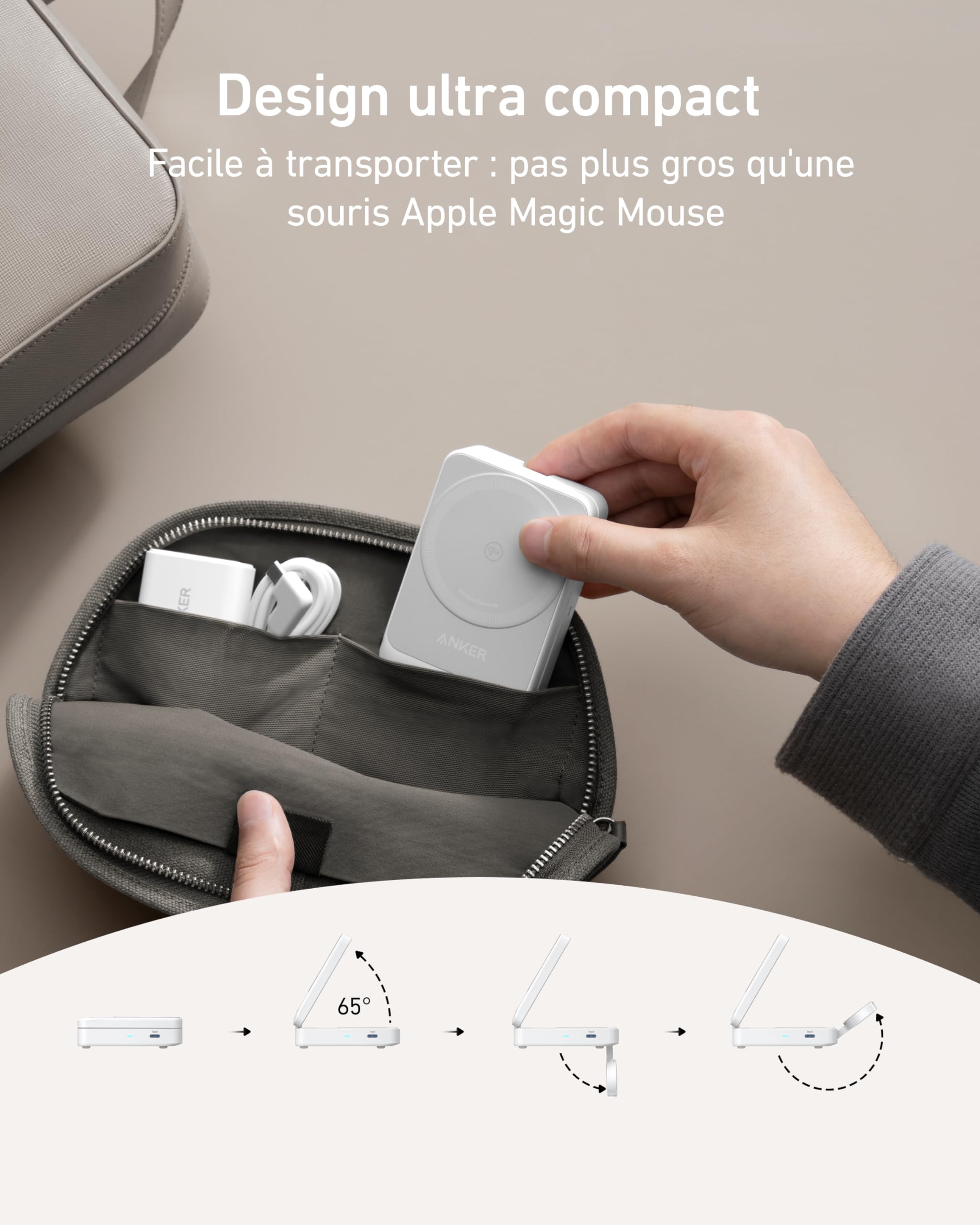 Anker MagGo 3-in-1 Wireless Charging Station with Qi2 & MagSafe Certification - 15W Fast Charging Dock for iPhone 15/14/13, Apple Watch & AirPods (Includes 40W USB-C Adapter) | Perfect for Home, Office & Travel Charging