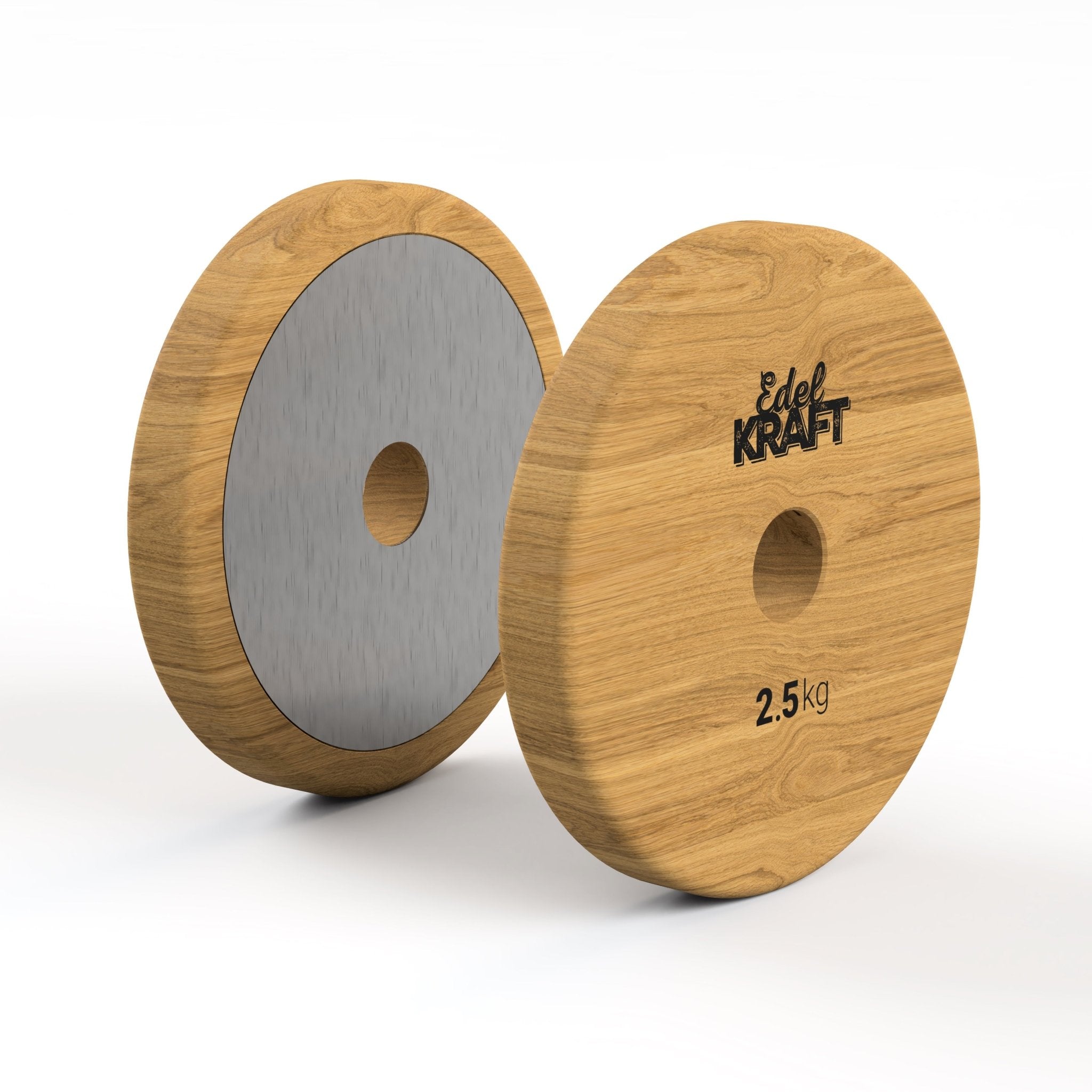 Premium Wood & Stainless Steel Dumbbell Plates for Home Gym - Strength Training & Weightlifting Accessories