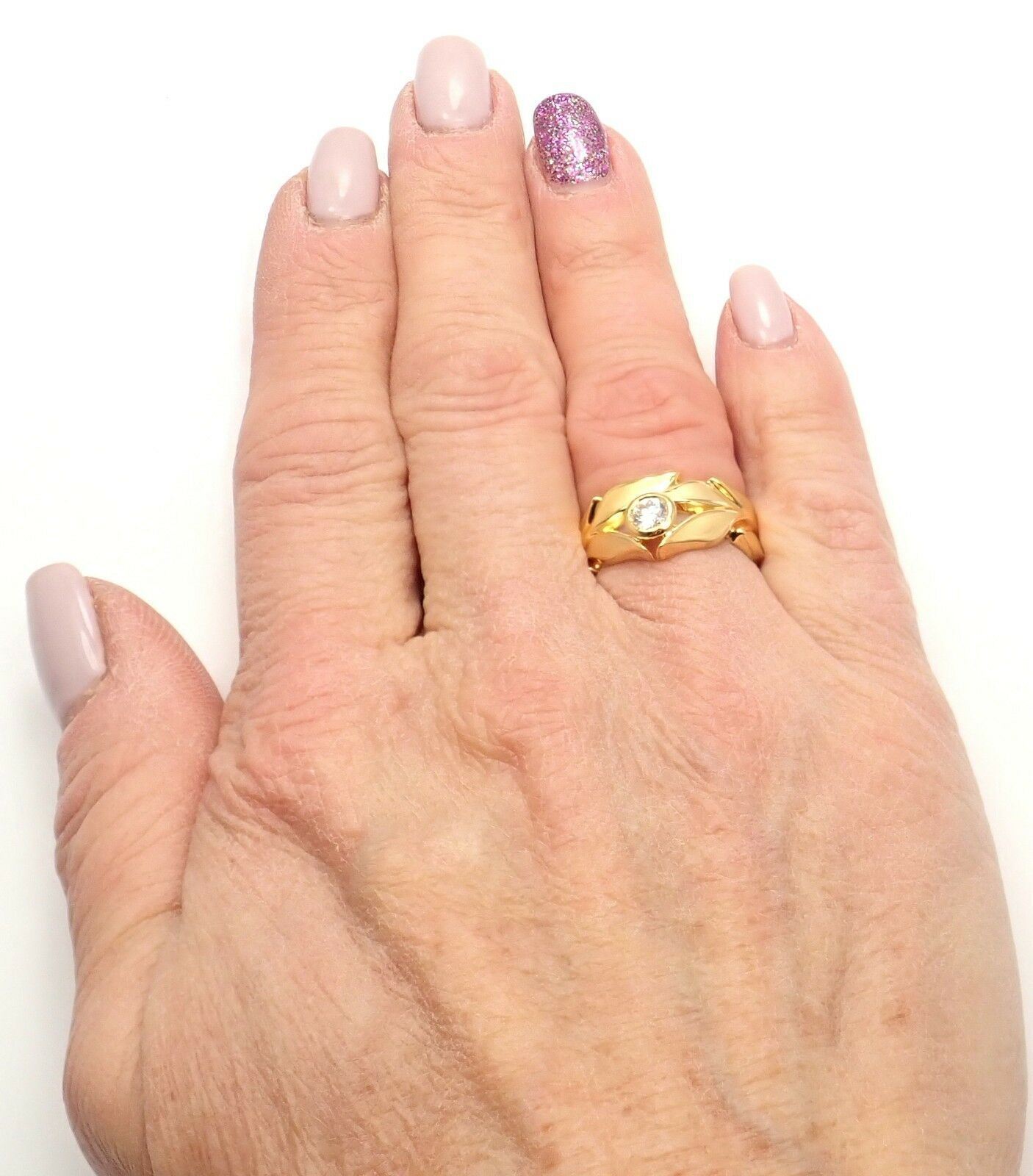 Authentic Carrera Y Carrera 18k Gold Greco Roman Diamond Crown Ring for Women - Elegant Princess Style Jewelry Gift for Weddings, Anniversaries & Special Occasions