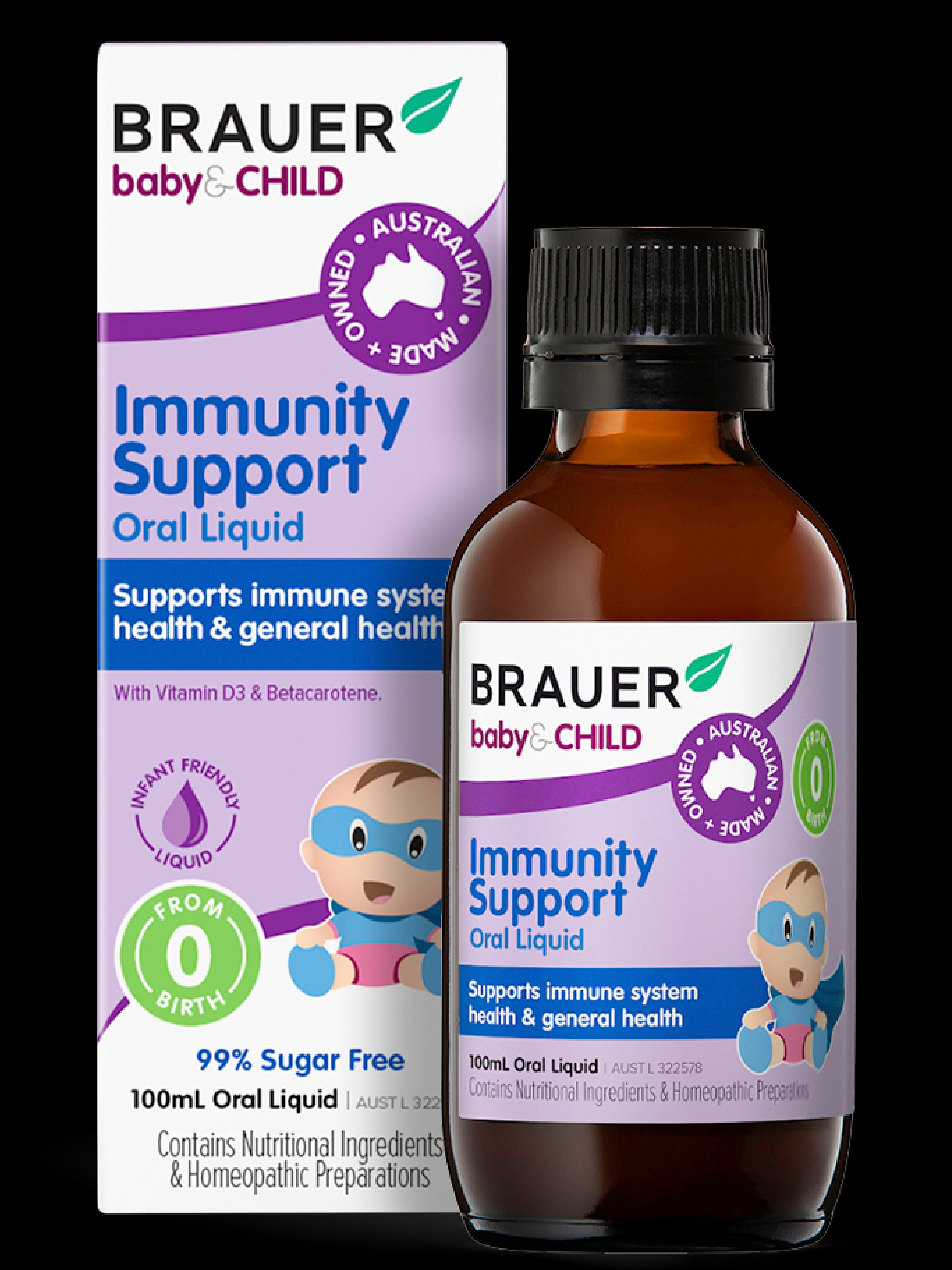 Brauer Baby & Child Immunity Support - Natural Immune Booster for Kids & Infants - Perfect for Daycare, School & Travel