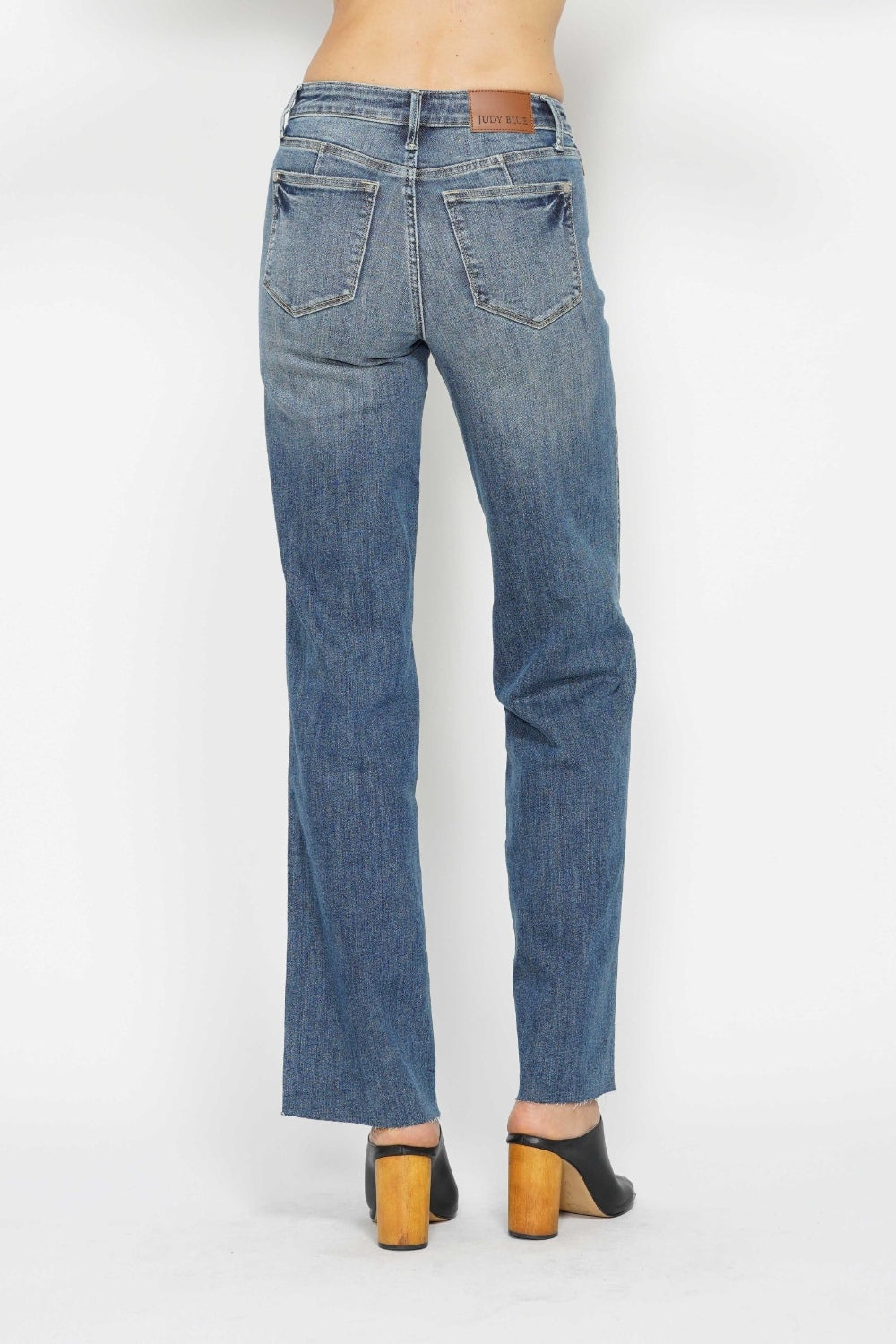 Judy Blue High Waisted Tummy Control Straight Leg Jeans for Women - Comfortable Slimming Denim Pants for Everyday Wear & Office Outfits