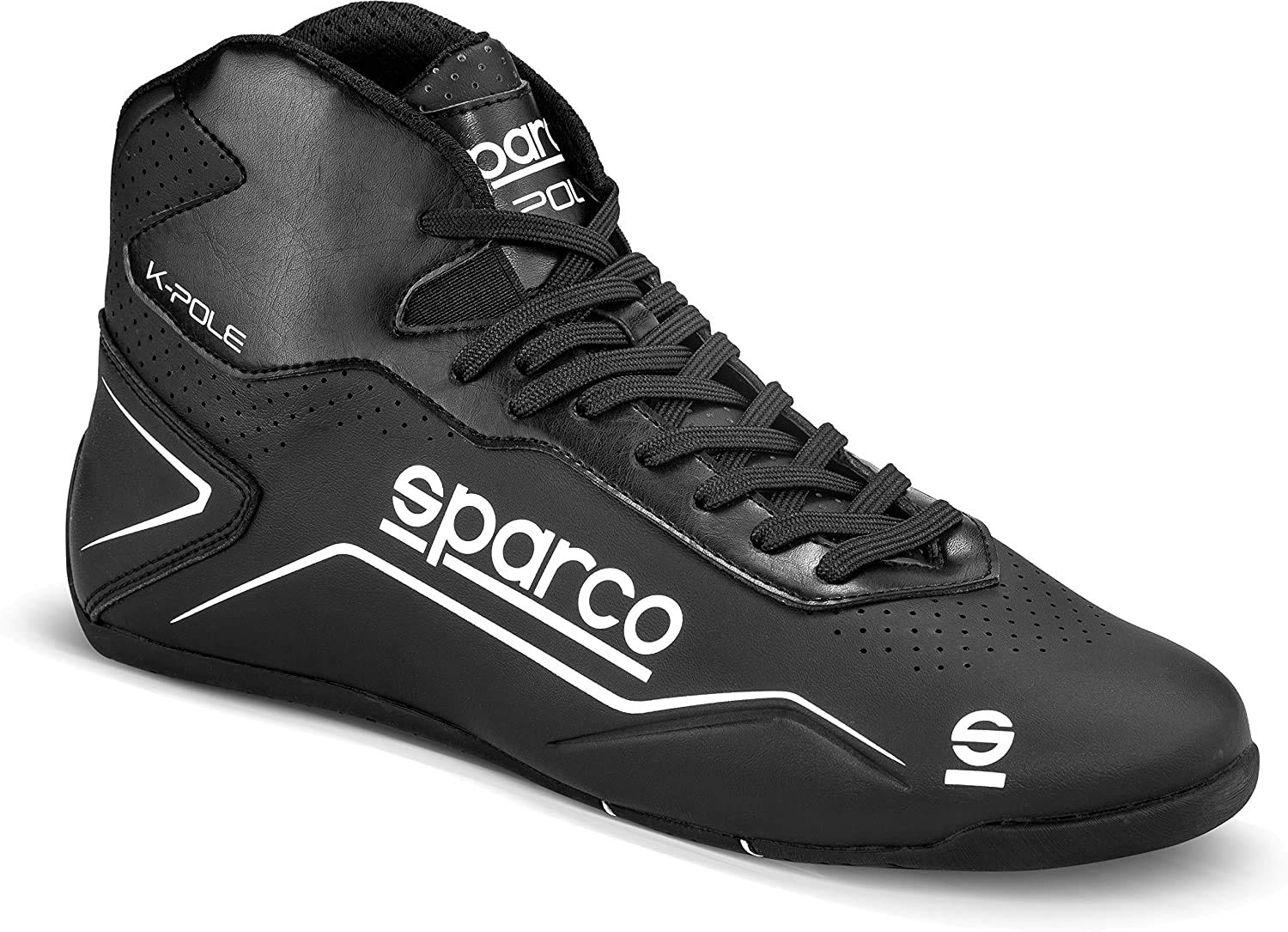 Sparco Kart Racing Shoes K-Pole 2020 - Men's Size 47 Black - Perfect for Go-Karting, Motorsports & Racing Enthusiasts