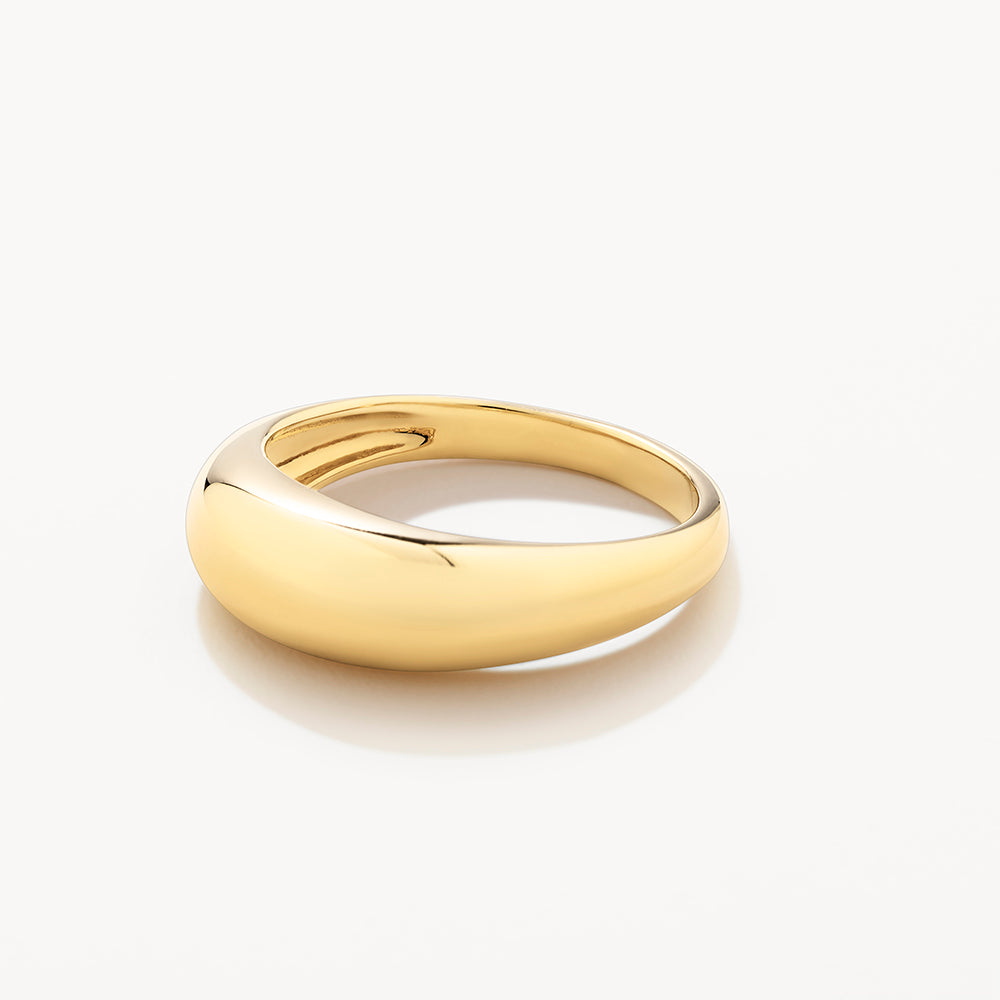 Elegant Gold Curve Dome Pinky Ring for Women - Perfect for Parties, Weddings & Everyday Fashion Accessories