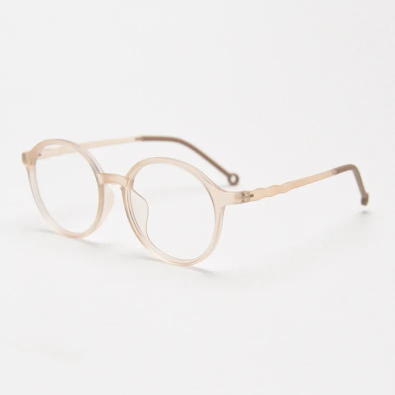 CCspace Unisex Full Rim Round TR90 Titanium Eyeglasses Frame 56834 - Lightweight & Durable for Work, Reading & Fashion