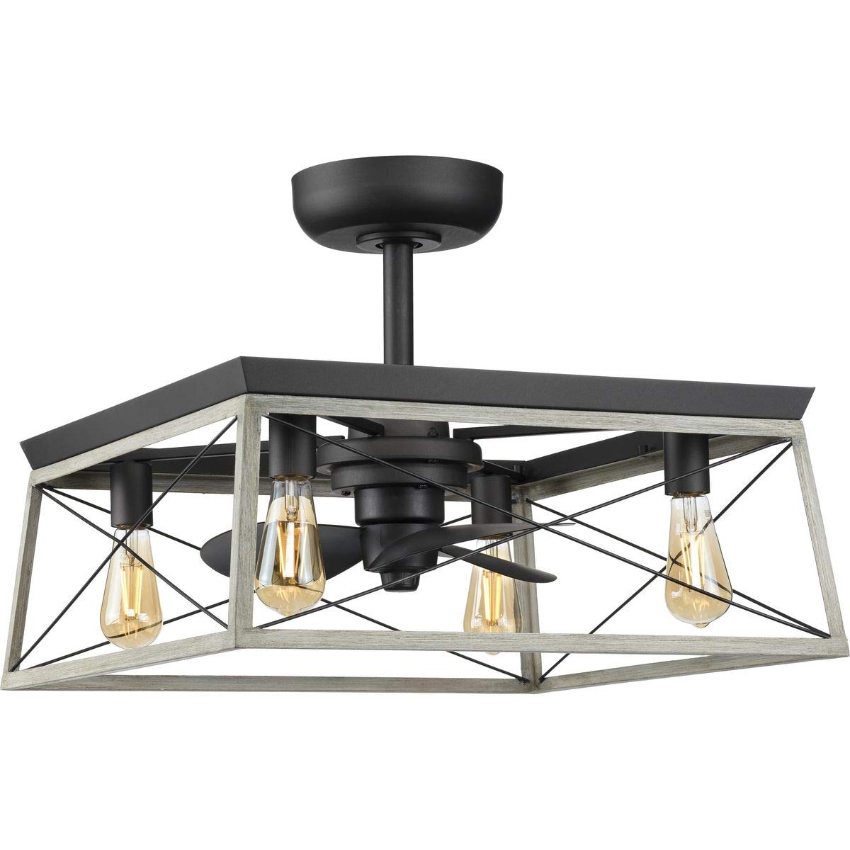 Briarwood Collection 22-Inch 3-Blade Farmhouse Ceiling Fan with AC Motor in Graphite - Perfect for Living Room, Bedroom, and Outdoor Covered Porch