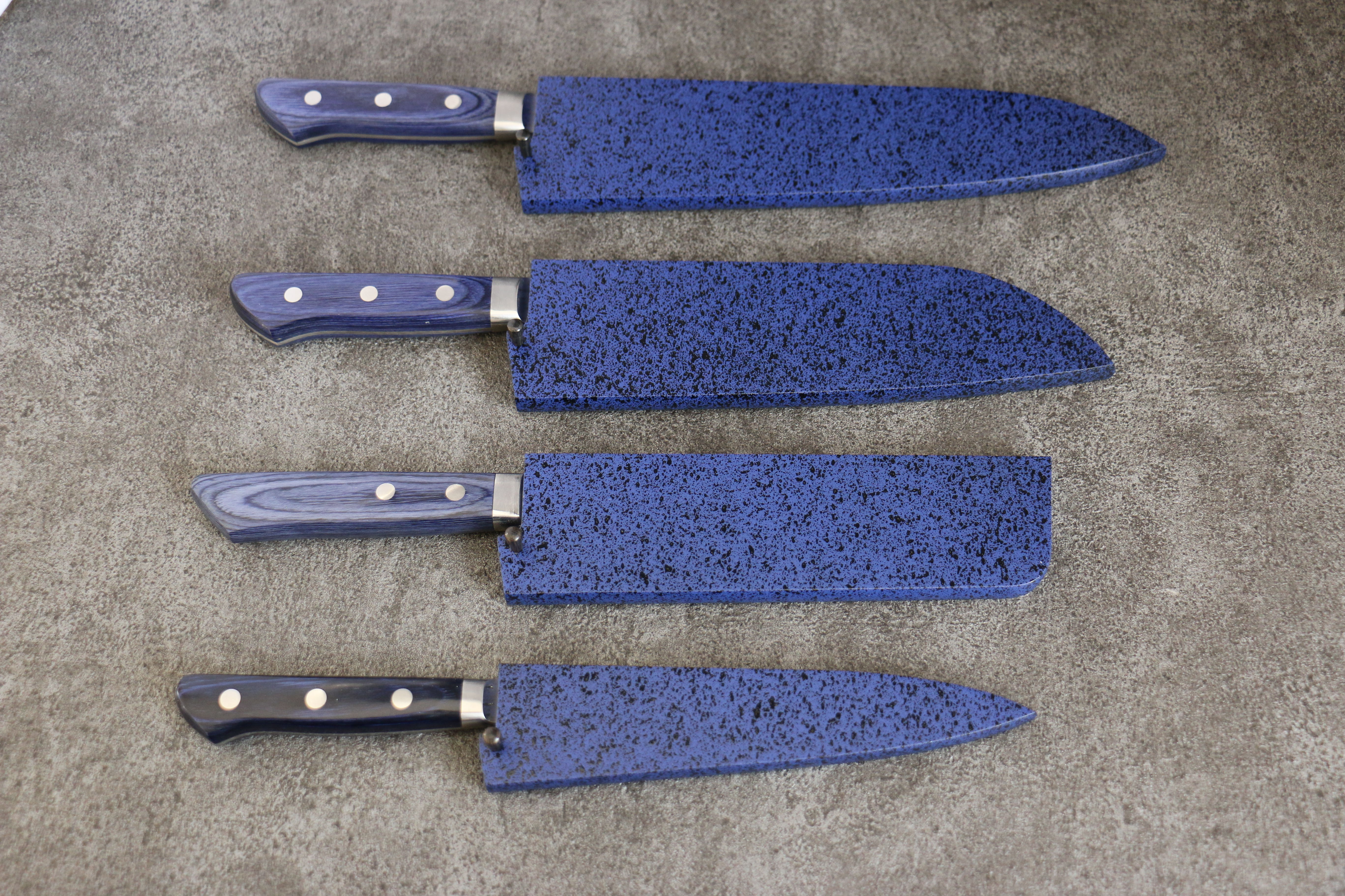 Premium Blue Pakka Wood Sheath for 120mm Petty Utility Knife - Handcrafted Plywood Pin - Perfect for Kitchen Chefs, Camping & Outdoor Cooking Accessories