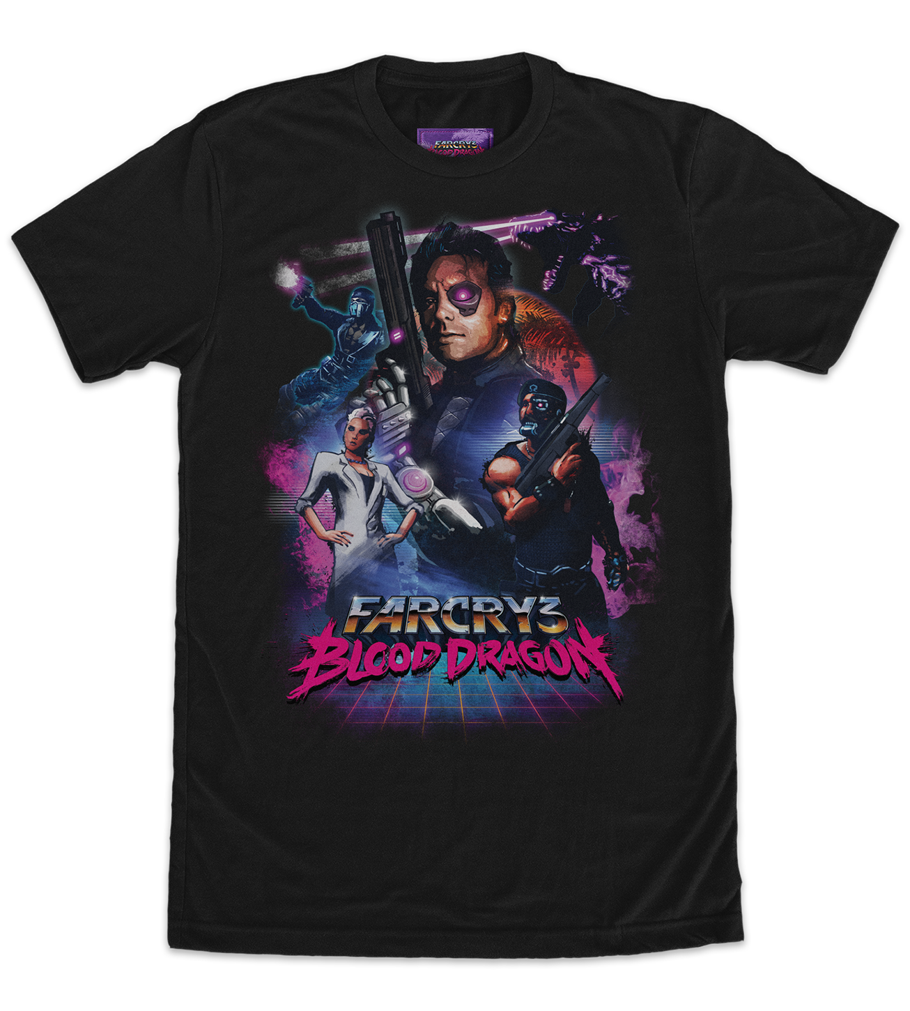 Far Cry 3 Blood Dragon Video Game T-Shirt - Retro 80s Style Gaming Tee for Men & Women - Perfect for Cosplay, Gaming Conventions & Casual Wear