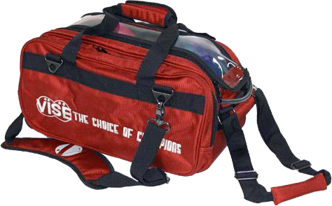 Vise 2 Ball Roller Tote with Clear Top in Red - Perfect for Bowling, Sports Equipment Storage & Travel Gear Organization