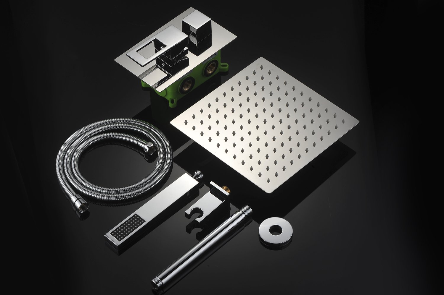 Premium Sumerain Ceiling Mount Shower System with Rough-in Valve, Rain Showerhead & Hand Shower in Chrome Finish - Perfect for Luxury Bathroom Renovation and Spa-like Shower Experience