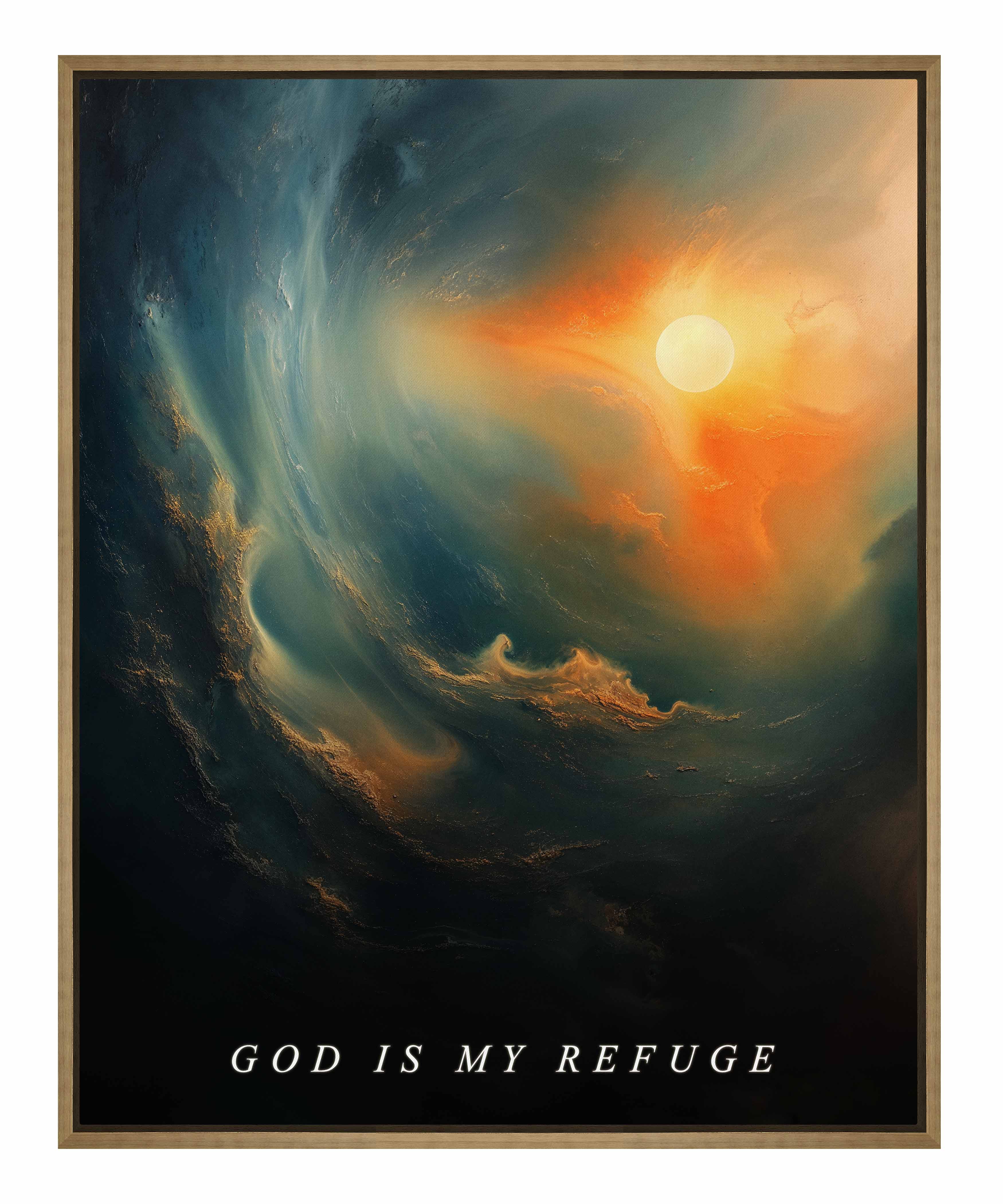 God is My Refuge - Inspirational Gallery Wrapped Canvas Wall Art for Home Decor, Office & Church - Perfect for Living Room, Bedroom & Prayer Space