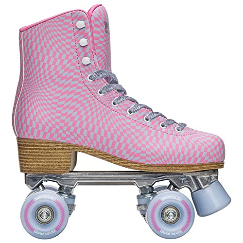 Impala Sidewalk Skates - Wavy Check Roller Skates for Women & Men - Outdoor & Indoor Skating, Rink, Fitness, Street Style - Quad Roller Skates with Comfortable Boot & Durable Wheels