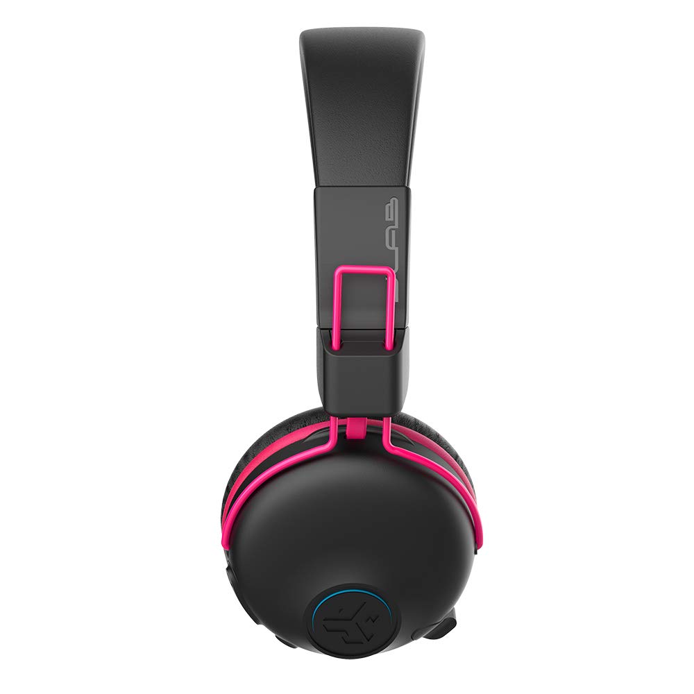 JLab JBuddies Play Wireless Gaming Headset for Kids - Pink | 22+ Hour Battery, Bluetooth 5, 60ms Low Latency for Mobile Gaming | Retractable Mic, AUX Compatible with PS5/Xbox/Switch | Perfect for Online Classes & Travel
