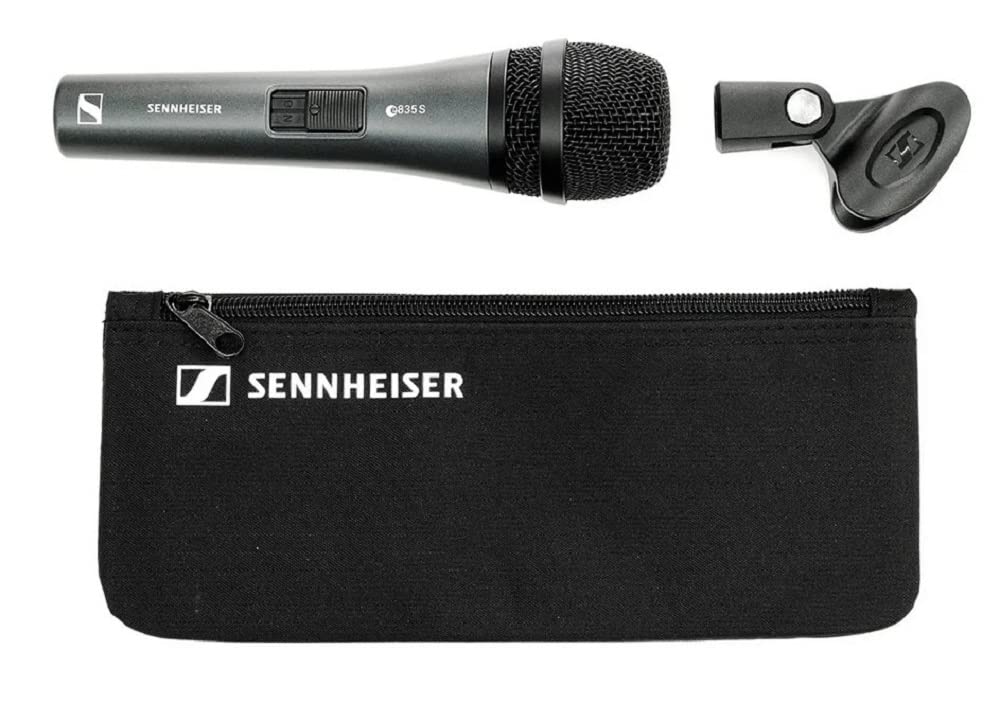 Sennheiser E835-S Professional Dynamic Cardioid Vocal Microphone with On/Off Switch - Ideal for Live Performances, Studio Recording & Podcasting