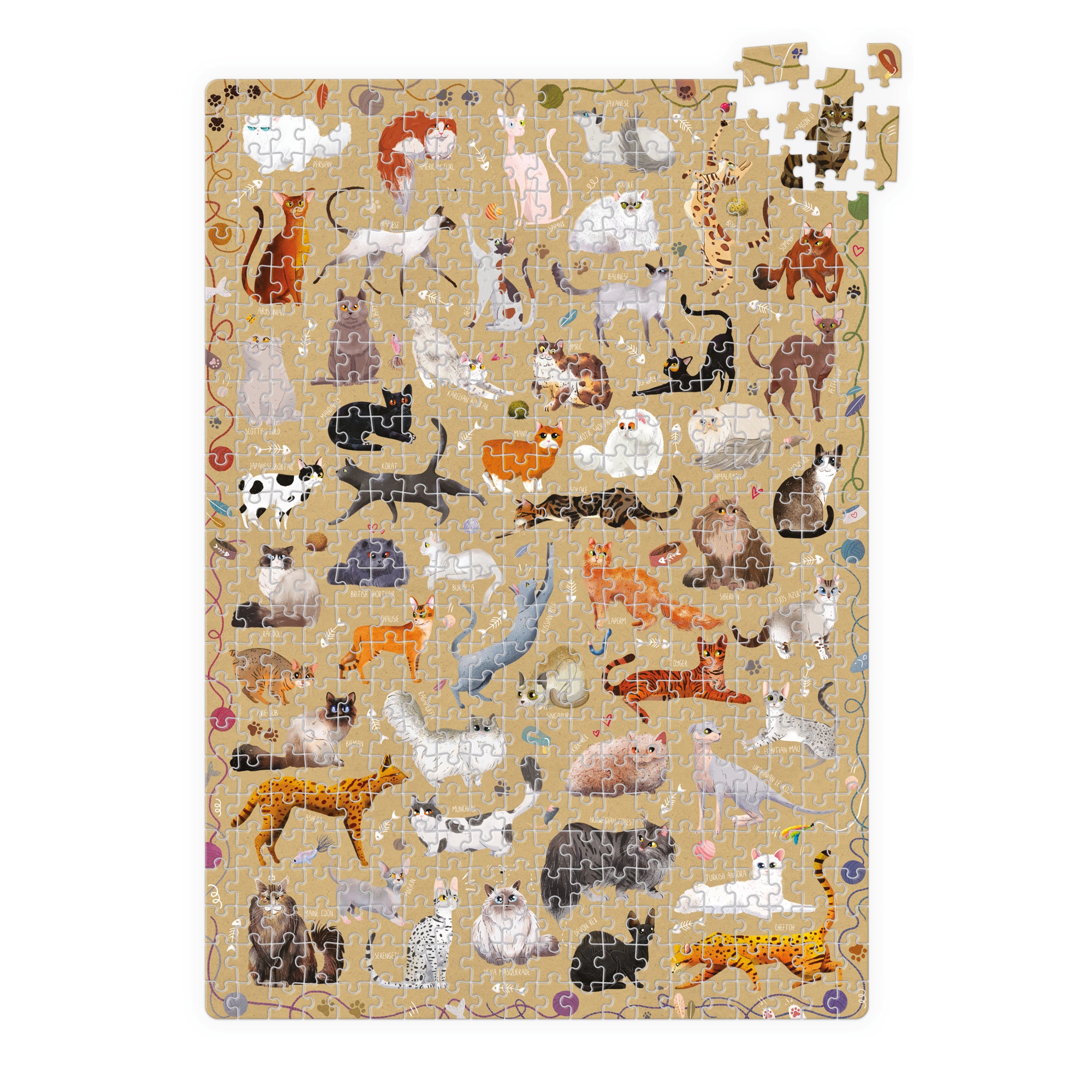 Banana Panda Puzzlove Cats 500 Piece Jigsaw Puzzle - Fun Family Activity & Home Decor for Cat Lovers