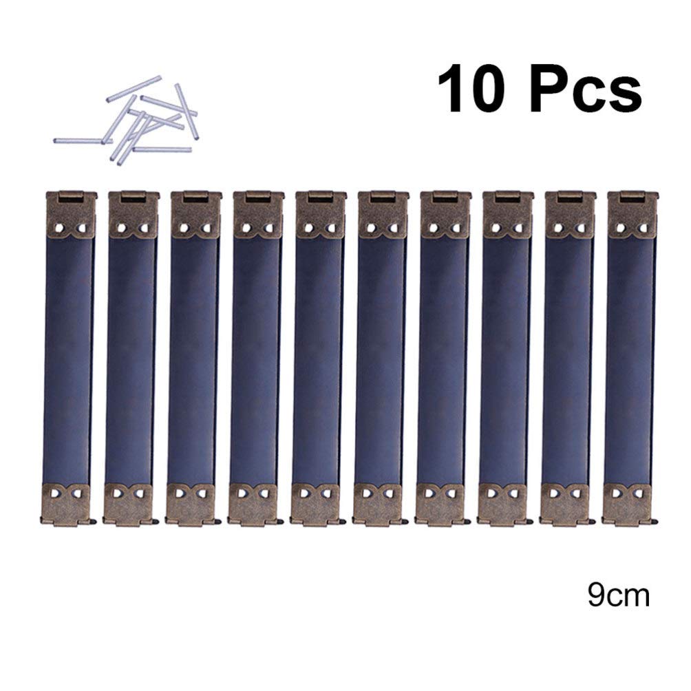 10pcs Metal Internal Flex Purse Frame with Spring Clip Hook - 9cm DIY Craft Purse Frame for Handbag, Wallet & Coin Purse Making - Perfect for Sewing Projects, DIY Accessories and Gift Packaging