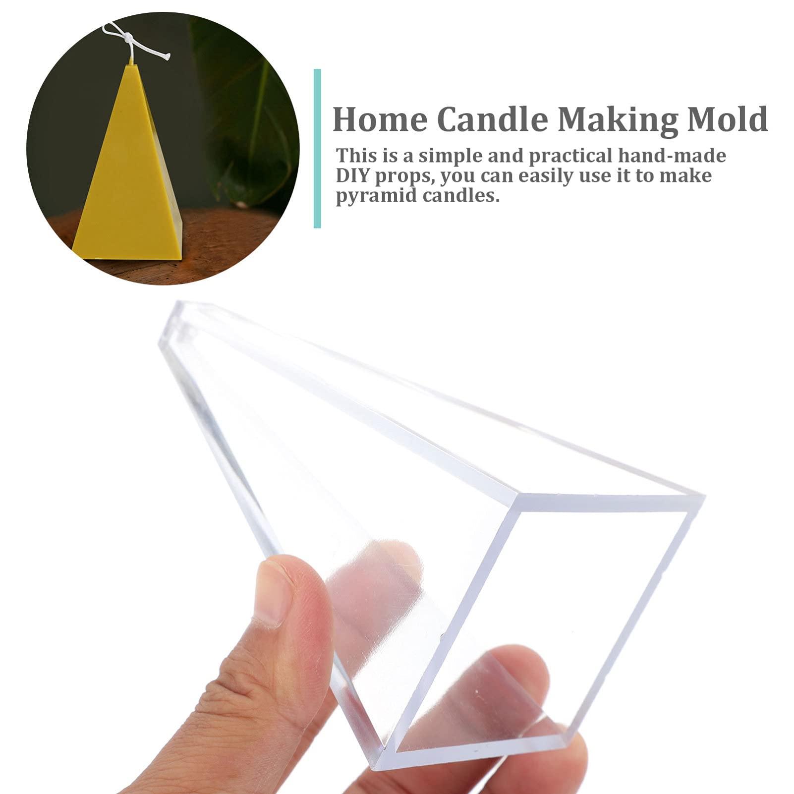 Healifty 11.2x6cm Pyramid Candle Molds - Geometric Plastic Resin Molds for DIY Pillar Candles, Soap Making, Beeswax & Epoxy Resin Casting - Perfect for Home Decor, Wedding Centerpieces & Aromatherapy Gifts