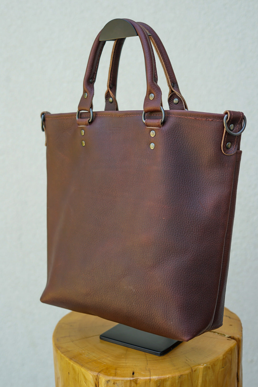 Stylish Dark Pebbled Brown Handbag for Women - Trendy Leather Tote Bag with Spacious Compartments - Perfect for Work, Travel & Everyday Use