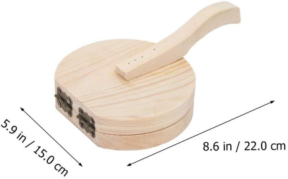 Wooden Tortilla Press & Roti Maker - Handmade Dumpling Pressing Plate for Homemade Flatbreads, Tacos, and Wraps | Perfect for Mexican, Indian & Asian Cuisine | Durable Kitchen Tool for Authentic Cooking