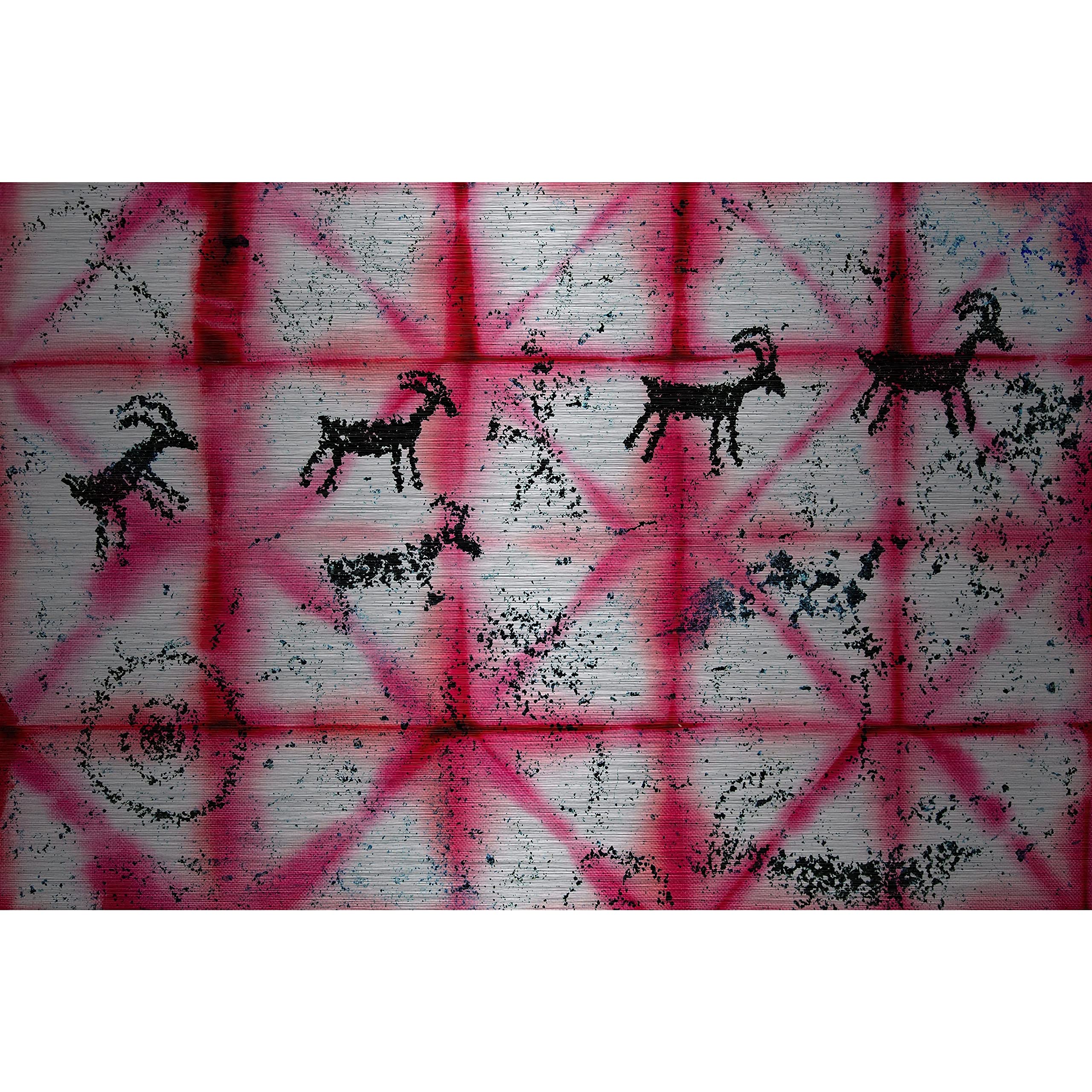 Marmont Hill - Handmade Pink Hieroglyph Aluminum Wall Art 24