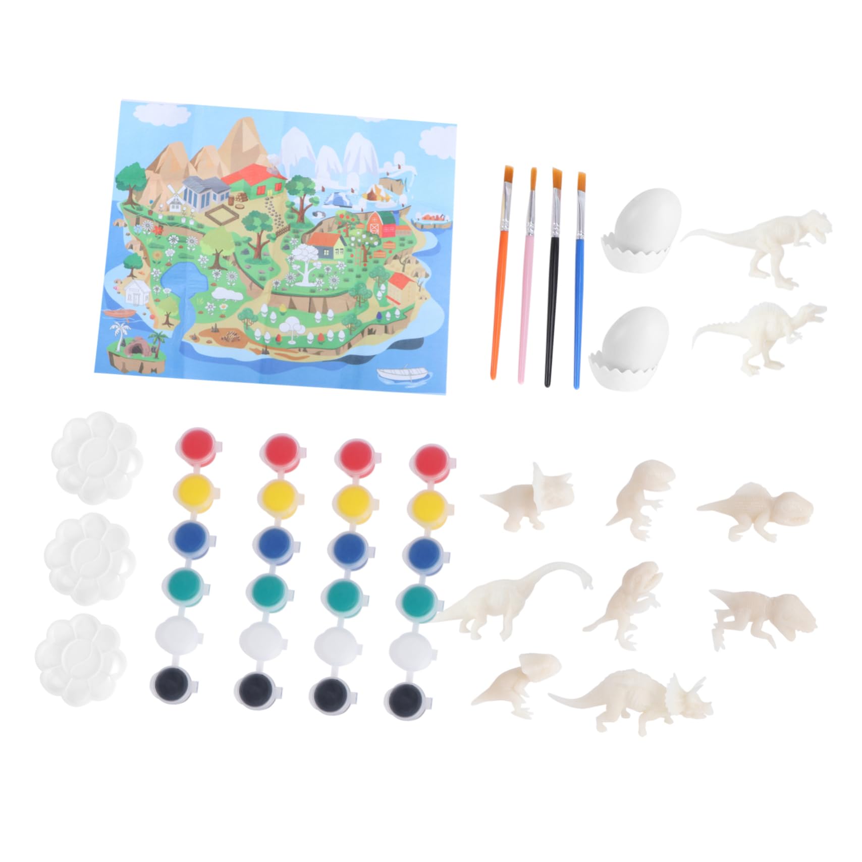 TEHAUX DIY Dinosaur Egg Painting Kit - 12 White Blank Dinosaur Toys for Kids, Christmas Crafts, 3D Art Projects, STEM Learning & Party Favors - Perfect for Birthday Gifts, Classroom Activities & Creative Play