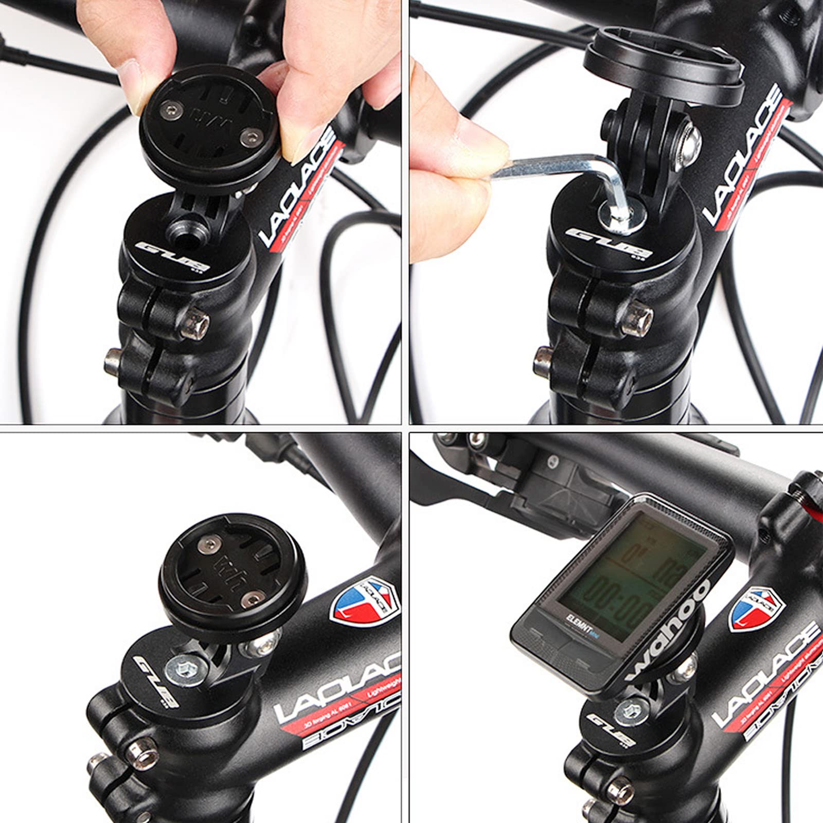 BSSOK Bike Computer Mount - Adjustable Angle Handlebar Stem Cap Holder for Garmin Edge, Wahoo Elemnt, Bryton & Cateye - Perfect for Road Cycling, Mountain Biking & Indoor Training