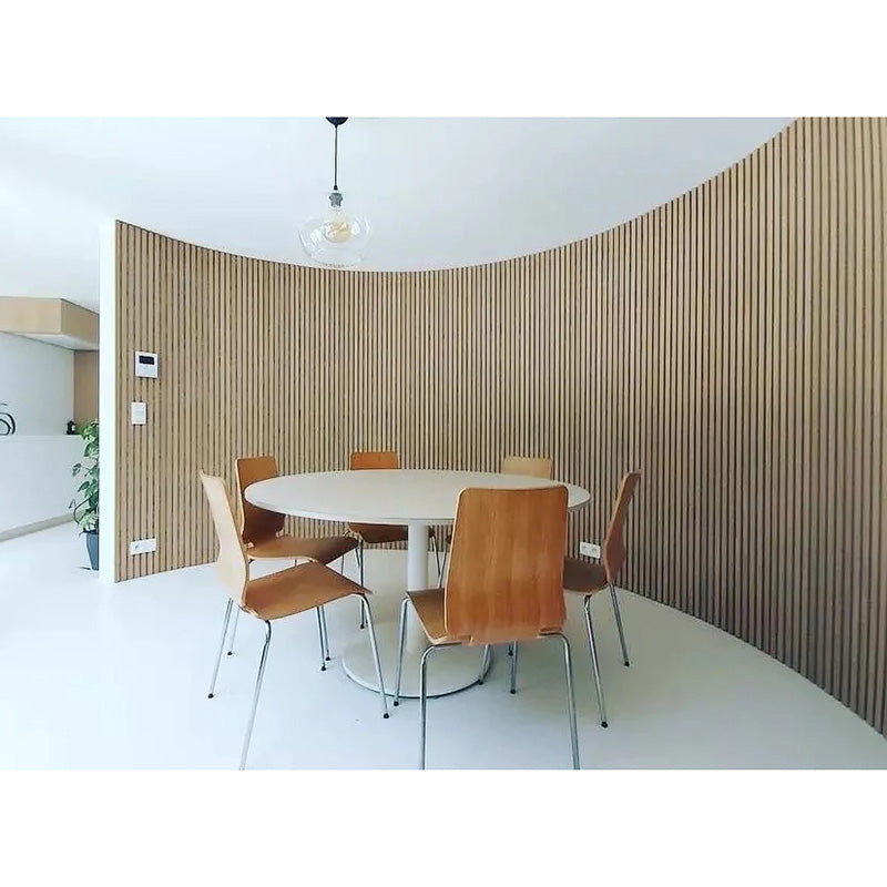 WOODFLEX Flexible Acoustic Wood Slat Wall Panel - Oak Veneer 2700mm x 600mm | Soundproofing & Decorative Wall Treatment for Home Theater, Office, and Studio