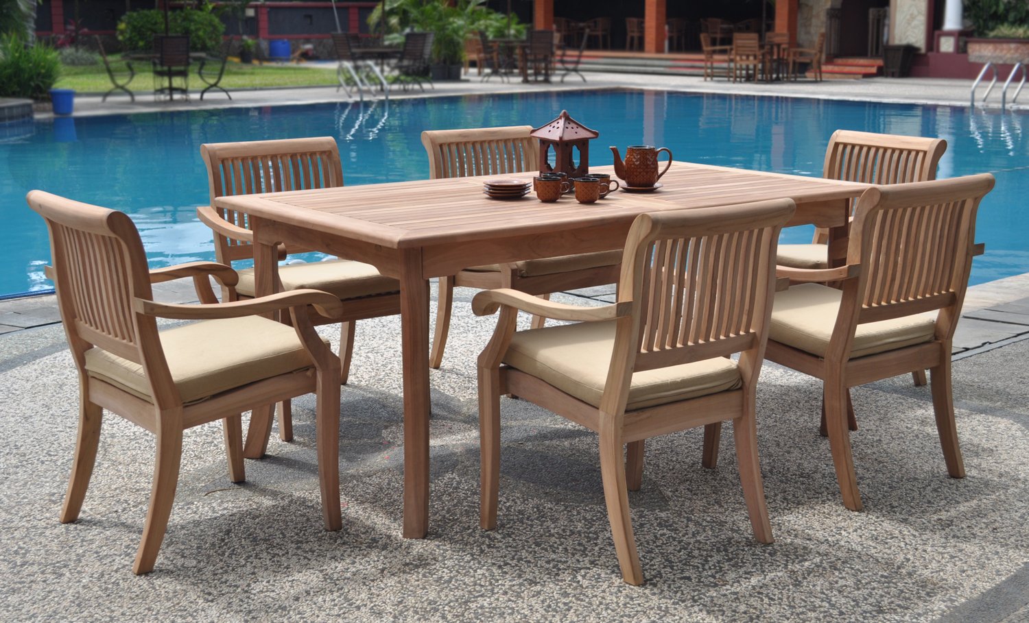 Premium 7-Piece Teak Wood Outdoor Dining Set - 71