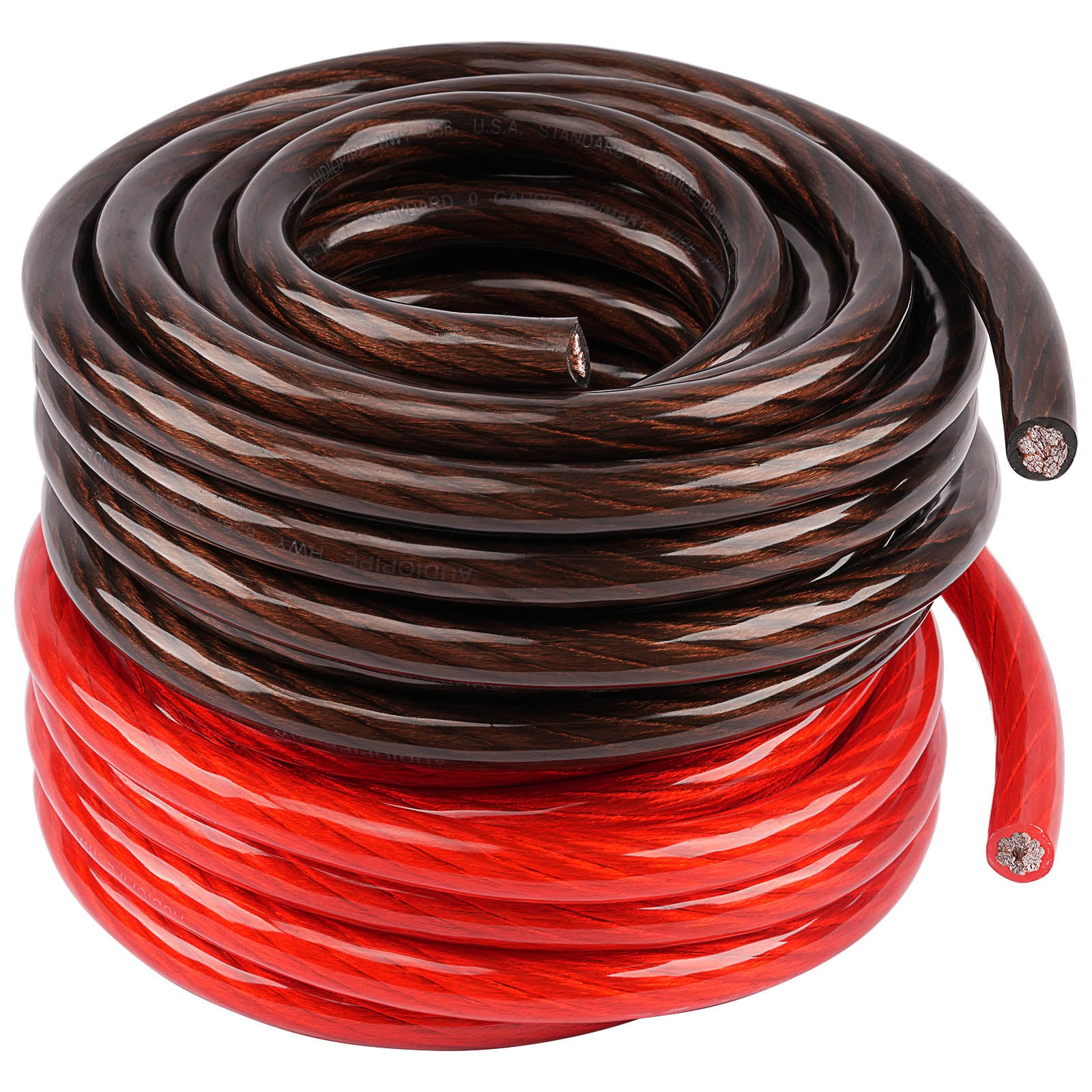 25Ft 0 Gauge Black and Red Primary Automotive Wire (PWK 0 25RB) - Heavy Duty Power Cable for Car Audio, Battery, and Electrical Wiring Applications