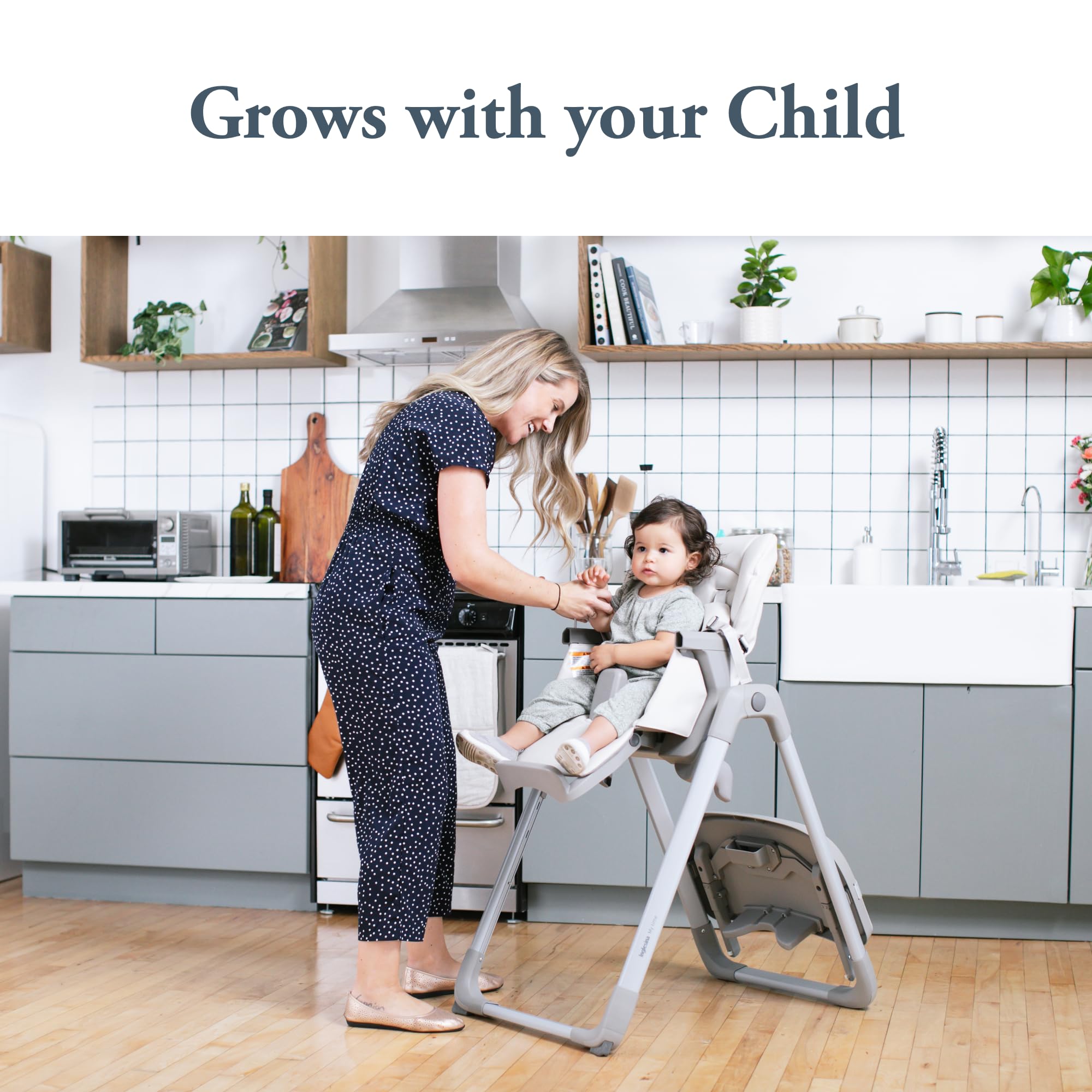Inglesina My Time Highchair in Butter - Adjustable Baby & Toddler High Chair with 4 Height & 3 Recline Positions | Foldable, Easy Assembly, BPA-Free | Removable Tray for Quick Cleaning | Perfect for Dining, Weaning & Family Mealtime