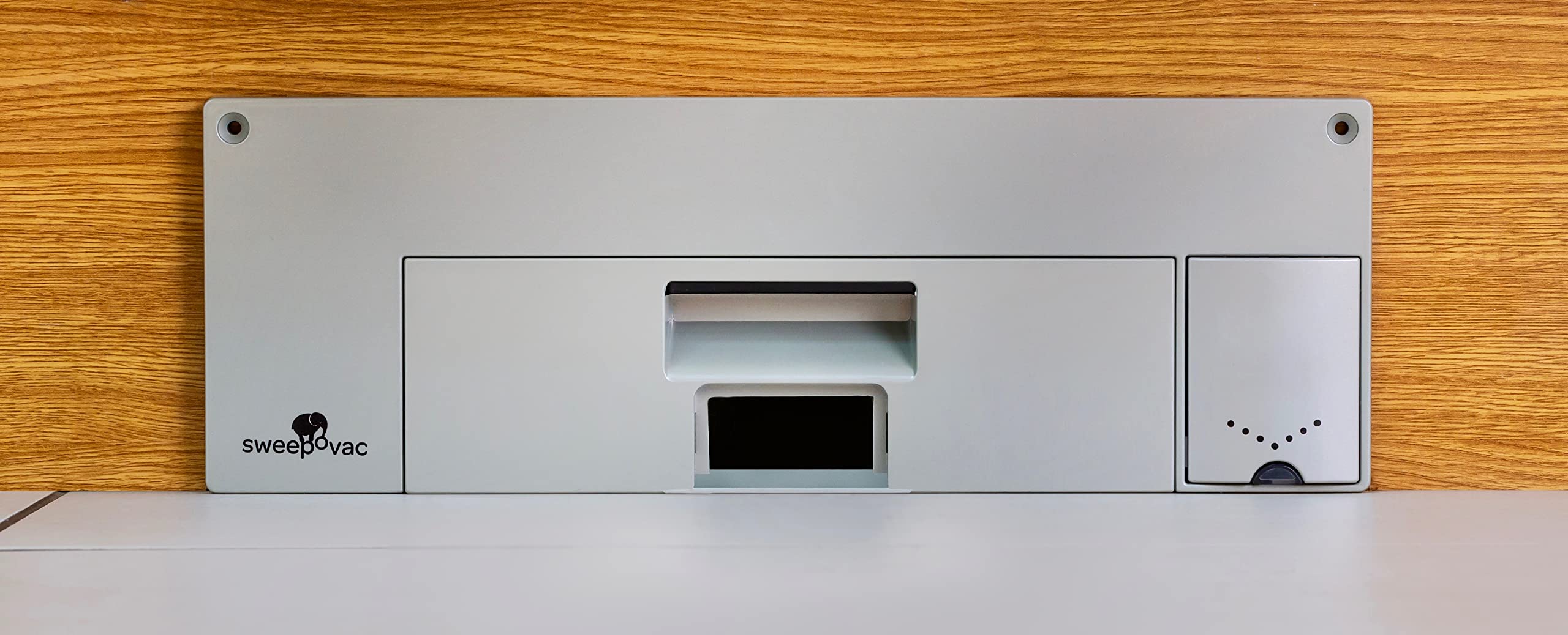 Big Kick Under-Counter Kitchen Vacuum in Silver - Compact Built-in Trash System for Modern Kitchens & Small Spaces