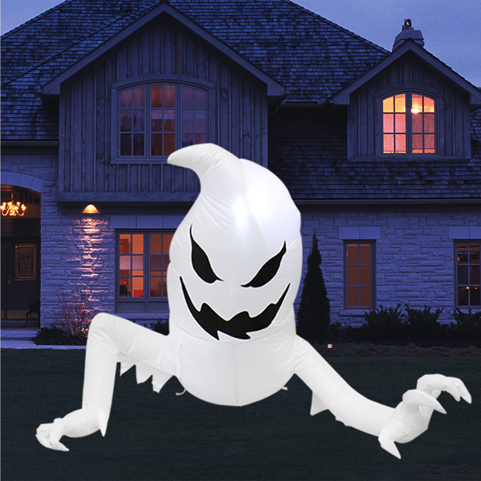 Halloween Inflatable Ghost Decorations with LED Lights - Indoor/Outdoor Luminous Party Decor for Garden, Yard & Home - Spooky Inflatable Floor Elf & Hanging Ghost for Halloween Parties, Trick or Treat & Haunted House Themes