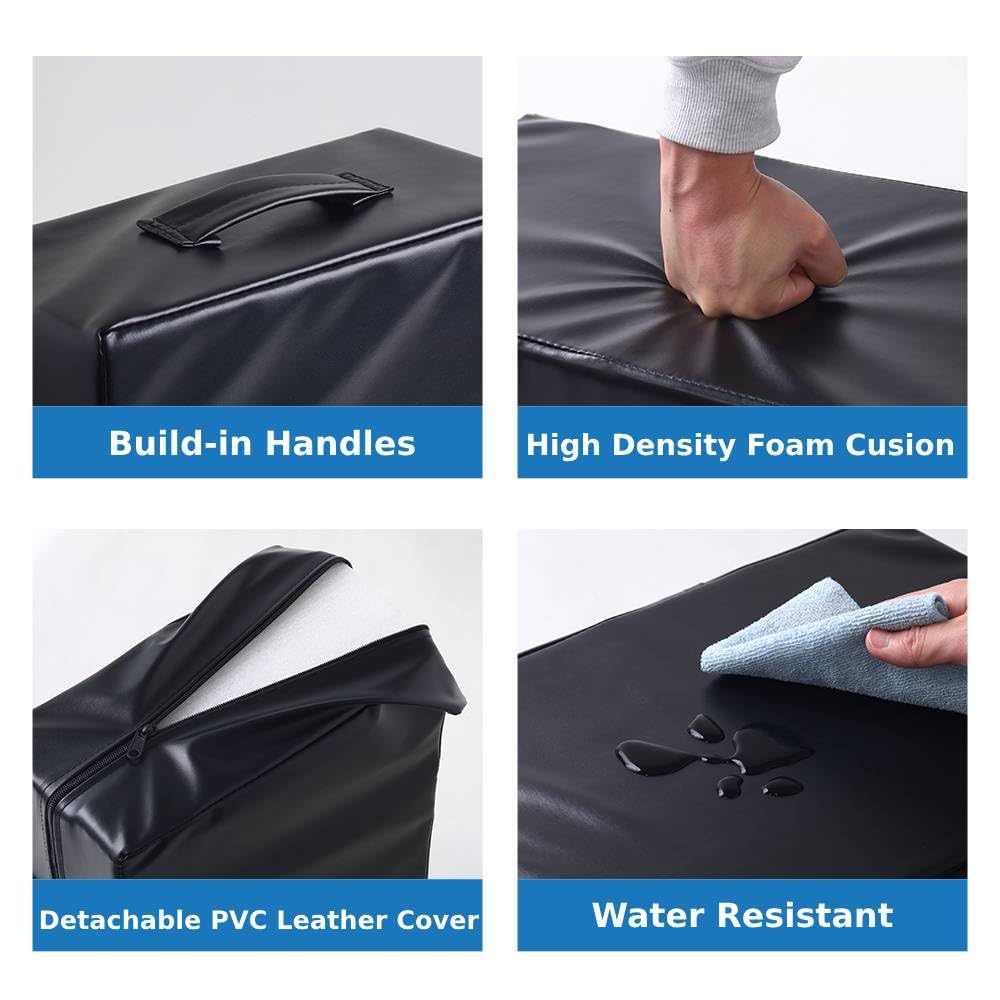 Japard Silencer Drop Pads (2-Pack) - Weightlifting Crash Cushions with PVC Cover & Carry Handles for Gym, CrossFit, Home Workouts - Ideal for Fitness Training, Physical Therapy & Yoga Exercises