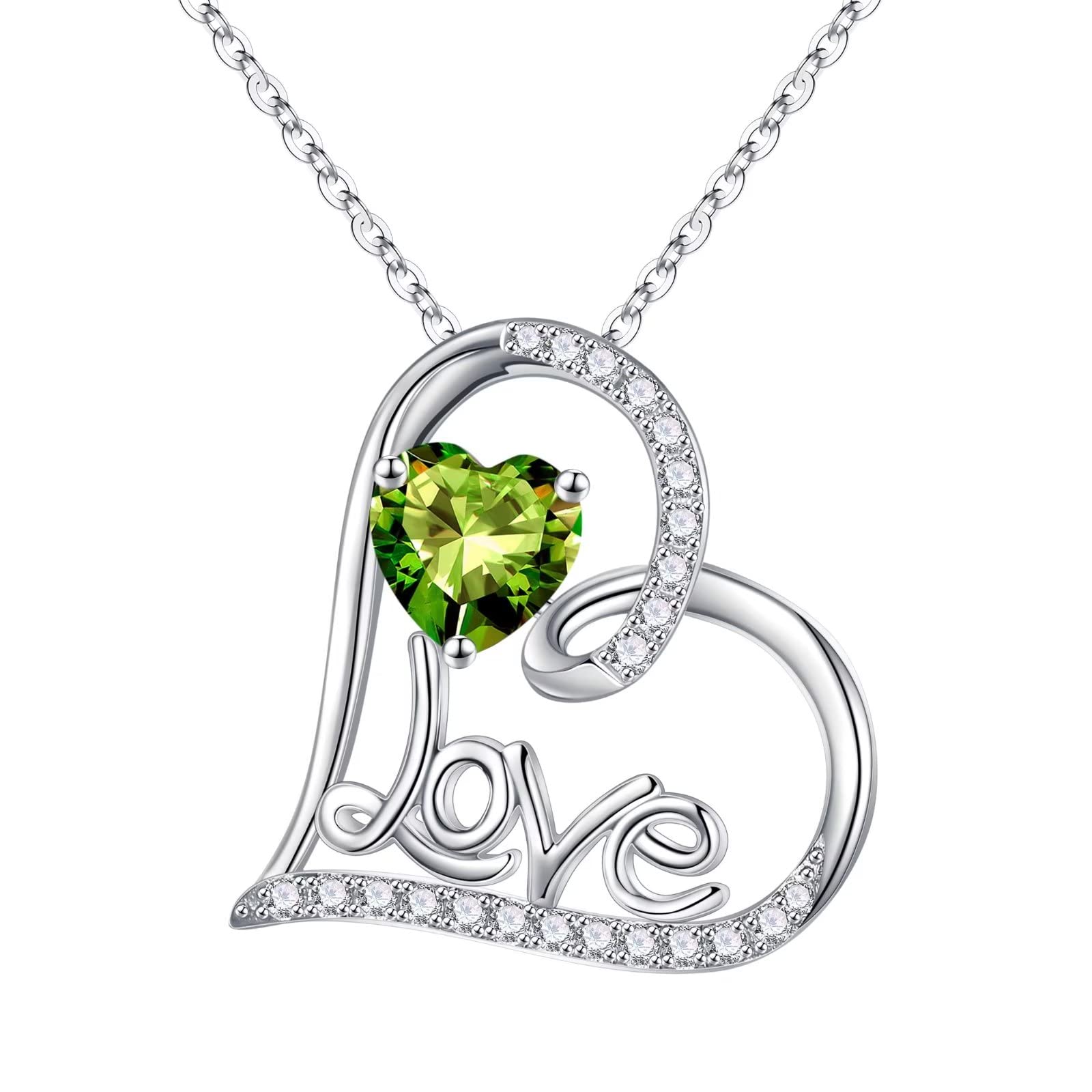 Forever Love Necklace for Women - 925 Sterling Silver Heart Pendant with Birthstone | Anniversary, Christmas, Birthday Gift for Wife, Mom, Girlfriend | Perfect for Romantic Occasions, Valentine's Day & Special Moments