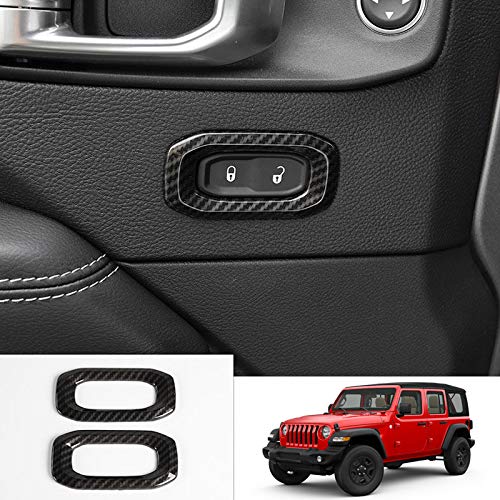 Jeep Wrangler JL Door Lock Cover 2018-2022 | ABS Carbon Fiber Trim | Interior Upgrade