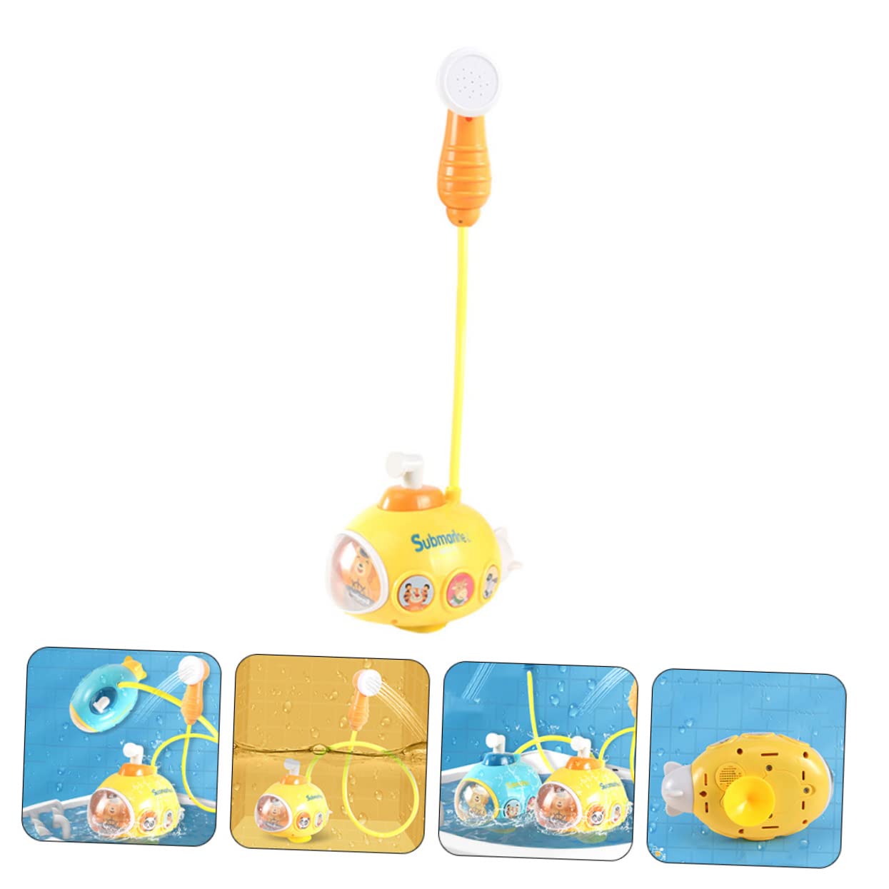 FAVOMOTO 4pcs Kids Bath Toys - Animal Shower Toys for Toddlers, Water Play Toys for Baby Bath Time, Durable Plastic Yellow Bathtub Toys for Children - Fun Learning Toys for Sensory Play & Early Development